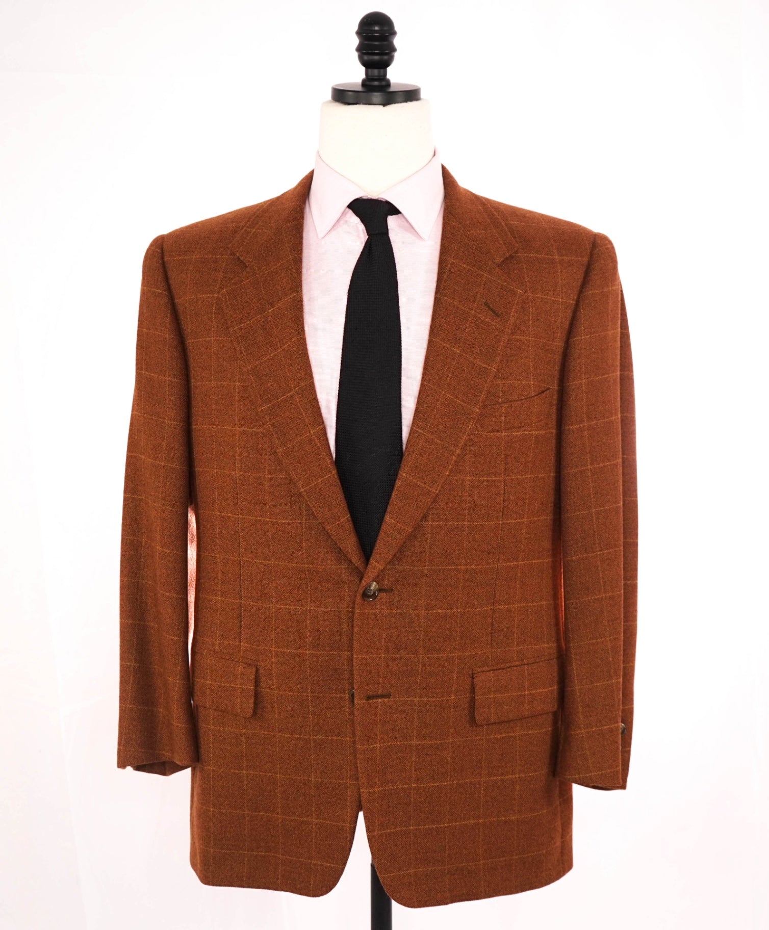 VINTAGE Corneliani - Brown Windowpane Wool/Cashmere Blazer - 40R