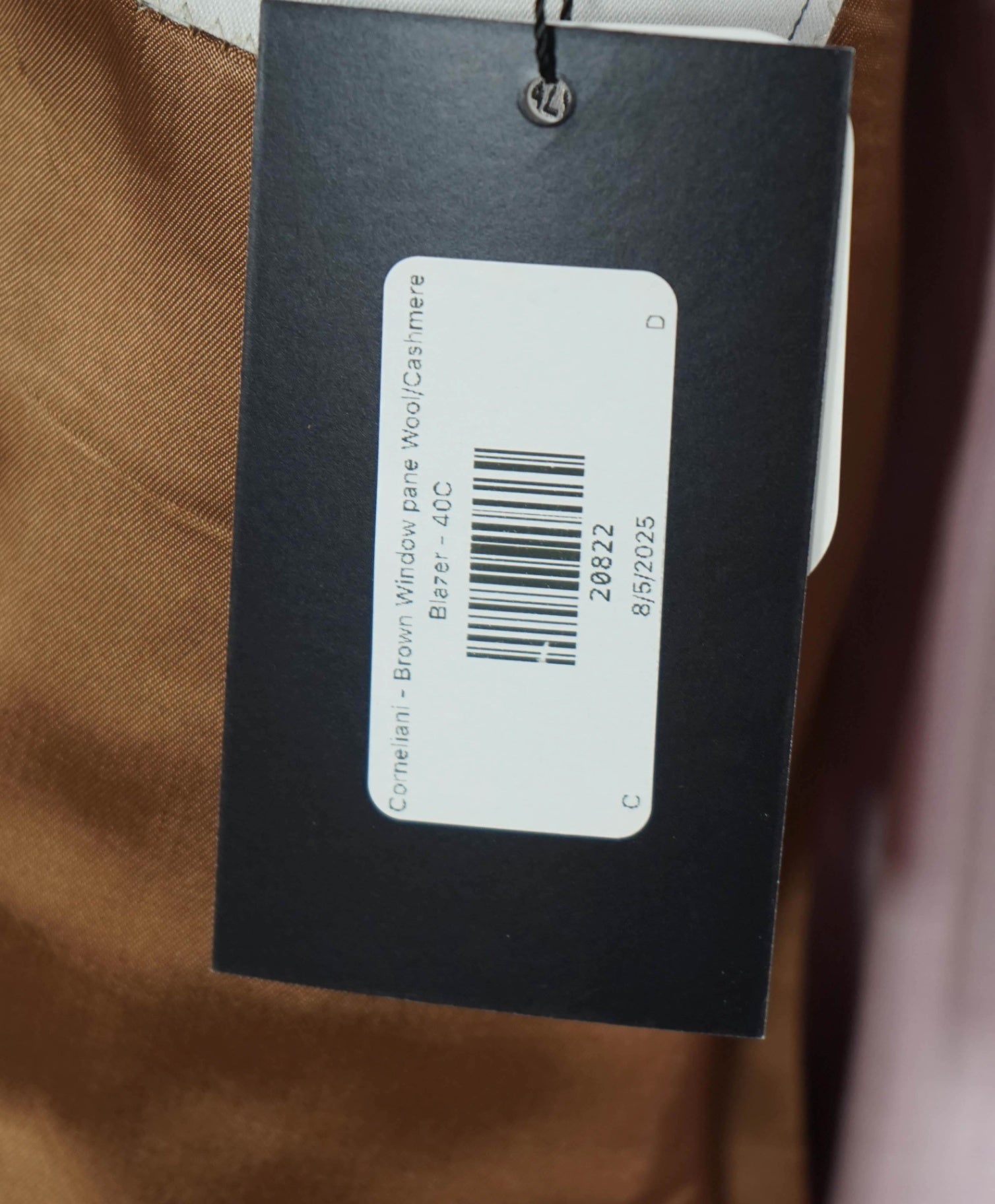 VINTAGE Corneliani - Brown Windowpane Wool/Cashmere Blazer - 40R