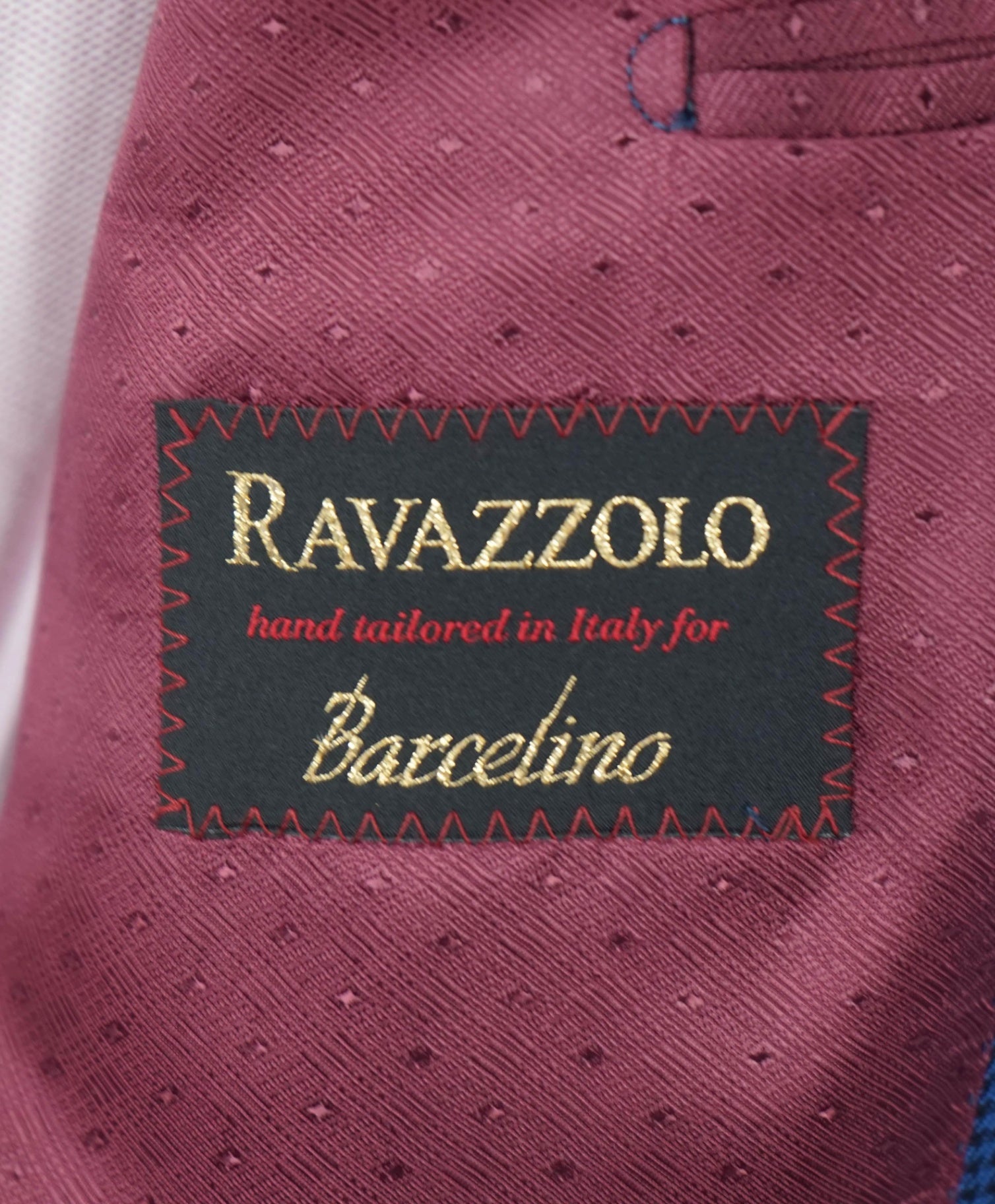 $1,295 RAVAZZOLO - Blue Houndstooth Silk/Wool Blazer - 40R