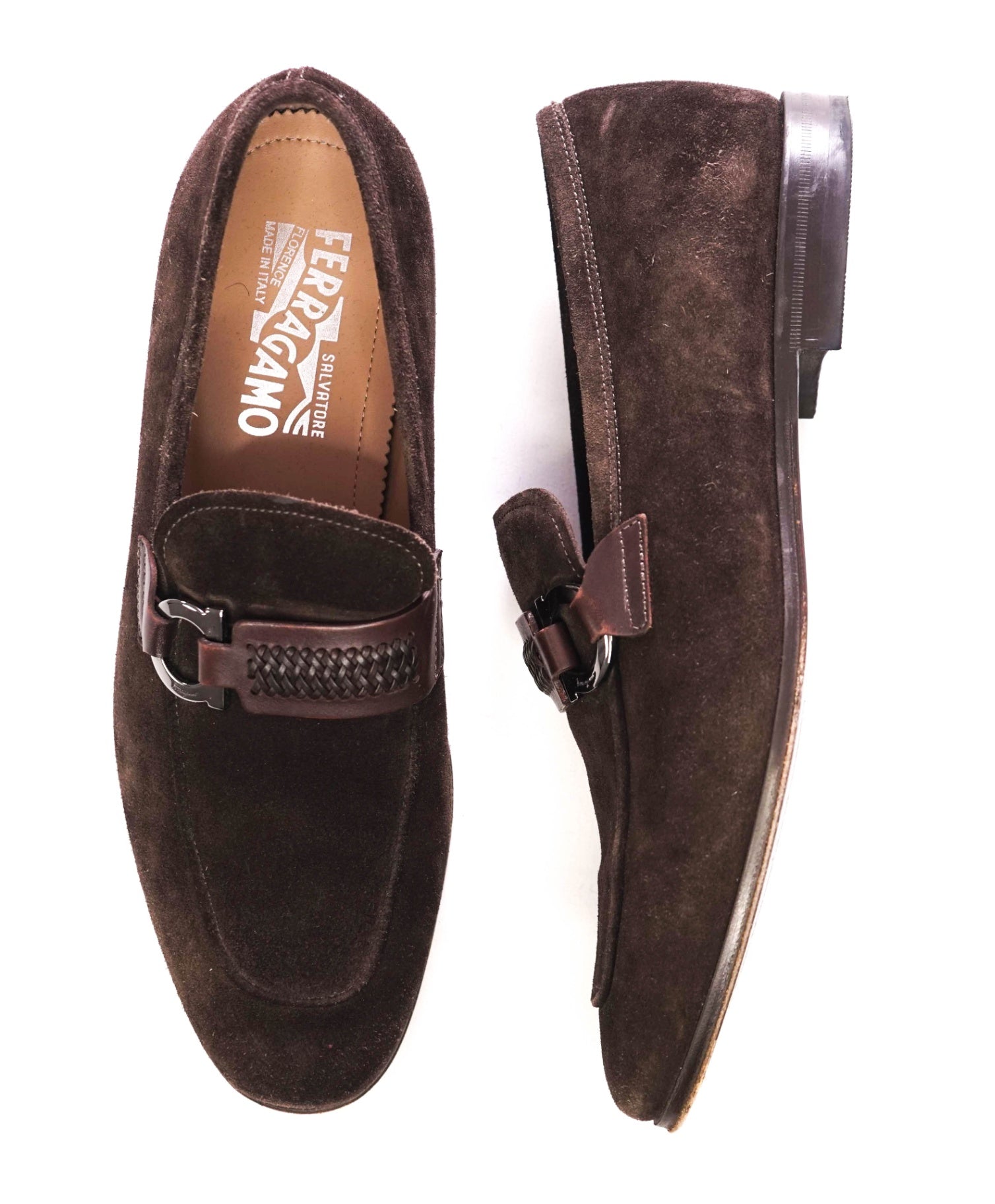 $850 Salvatore Ferragamo - Brown Loafers Suede Footwear - 7 EE