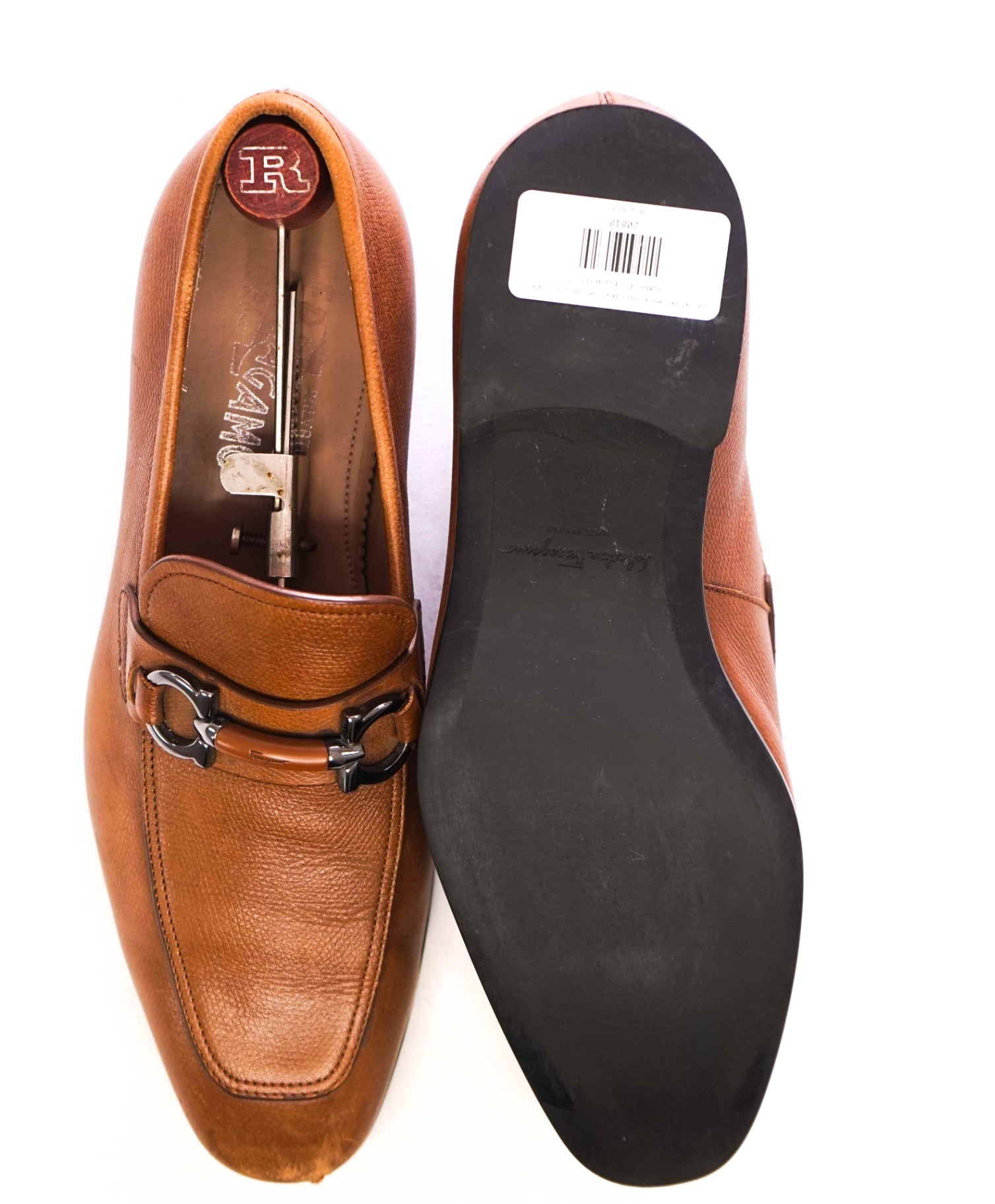 895 Salvatore Ferragamo - W TREES Brown Leather Loafers - 6.5 EE