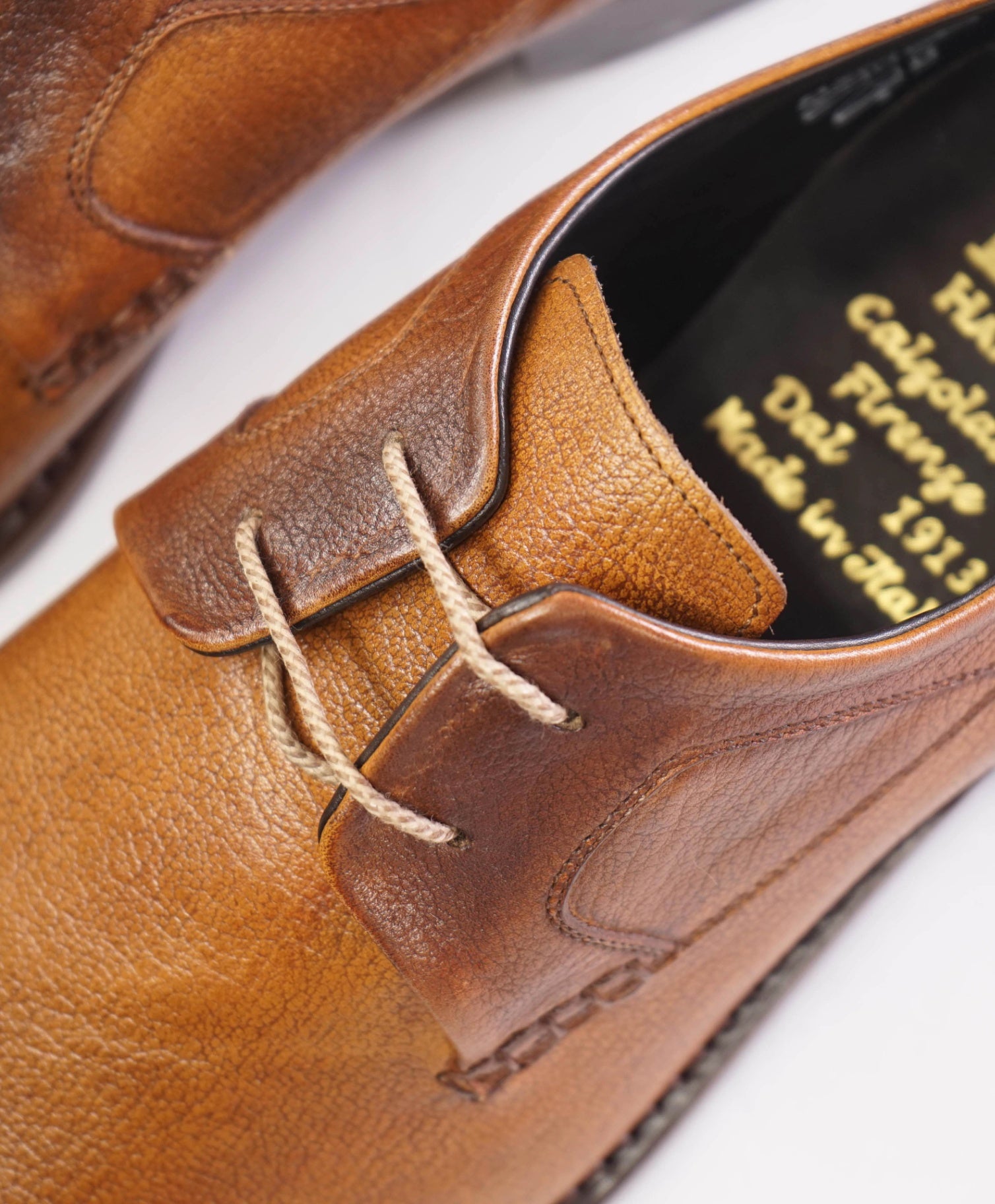 $400 Harris - Brown Patina Leather Cap-Toe Oxofrds 8US (7UK)