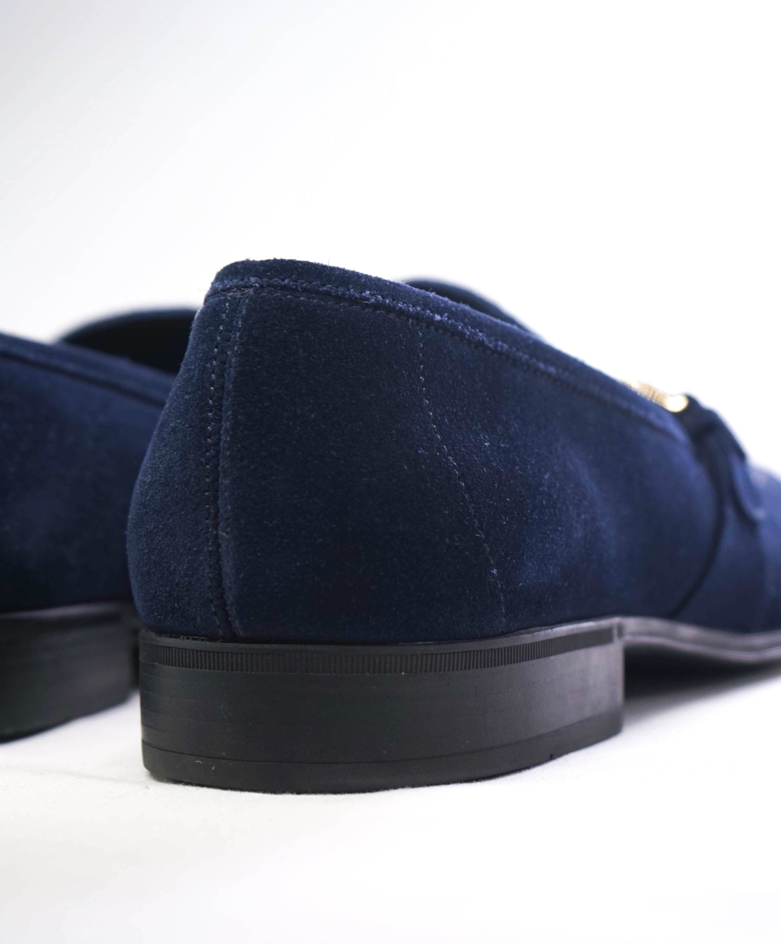 $850 Salvatore Ferragamo Navy Loafers Suede Footwear 9.5 D