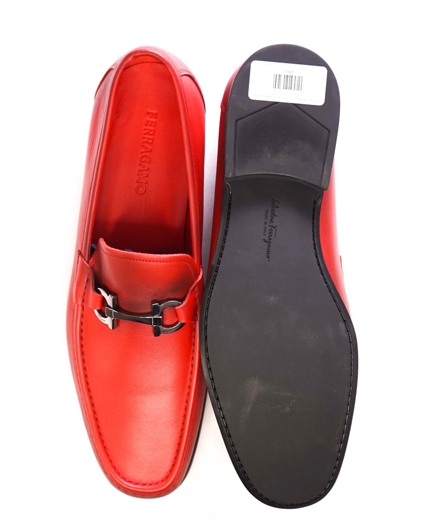$850 Salvatore Ferragamo "GRANDIOSO" Red Gradient Loafers 12 EE