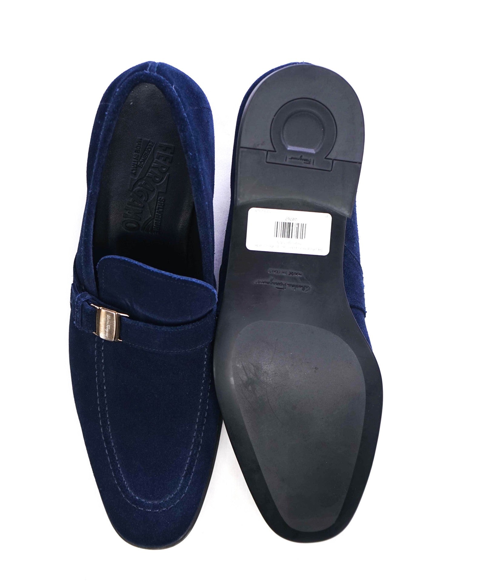 $850 Salvatore Ferragamo Navy Loafers Suede Footwear 9.5 D