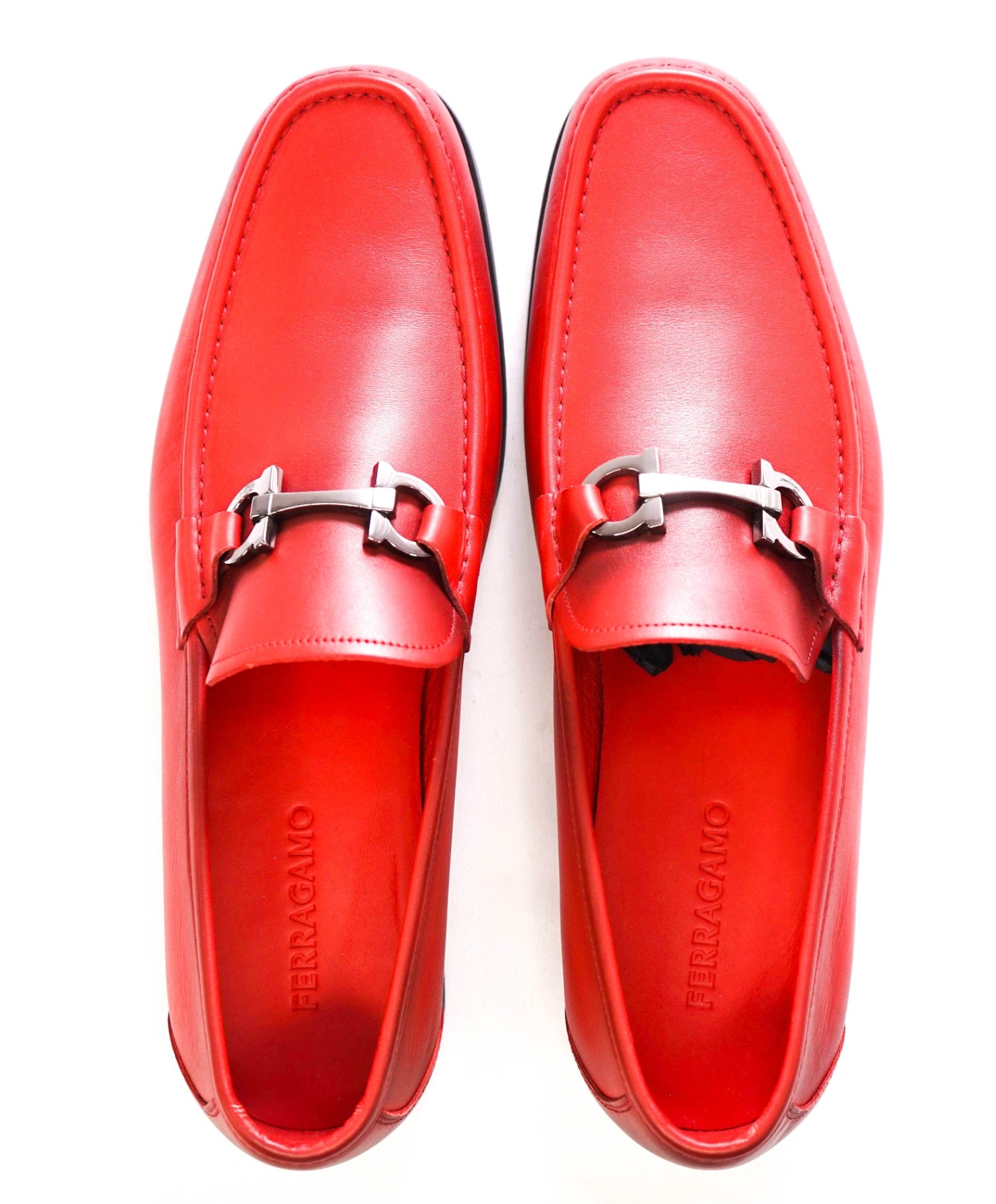 $850 Salvatore Ferragamo "GRANDIOSO" Red Gradient Loafers 12 EE