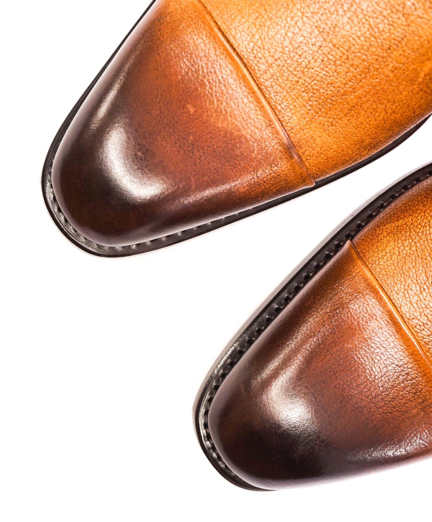 $400 Harris - Brown Patina Leather Cap-Toe Oxofrds 8US (7UK)