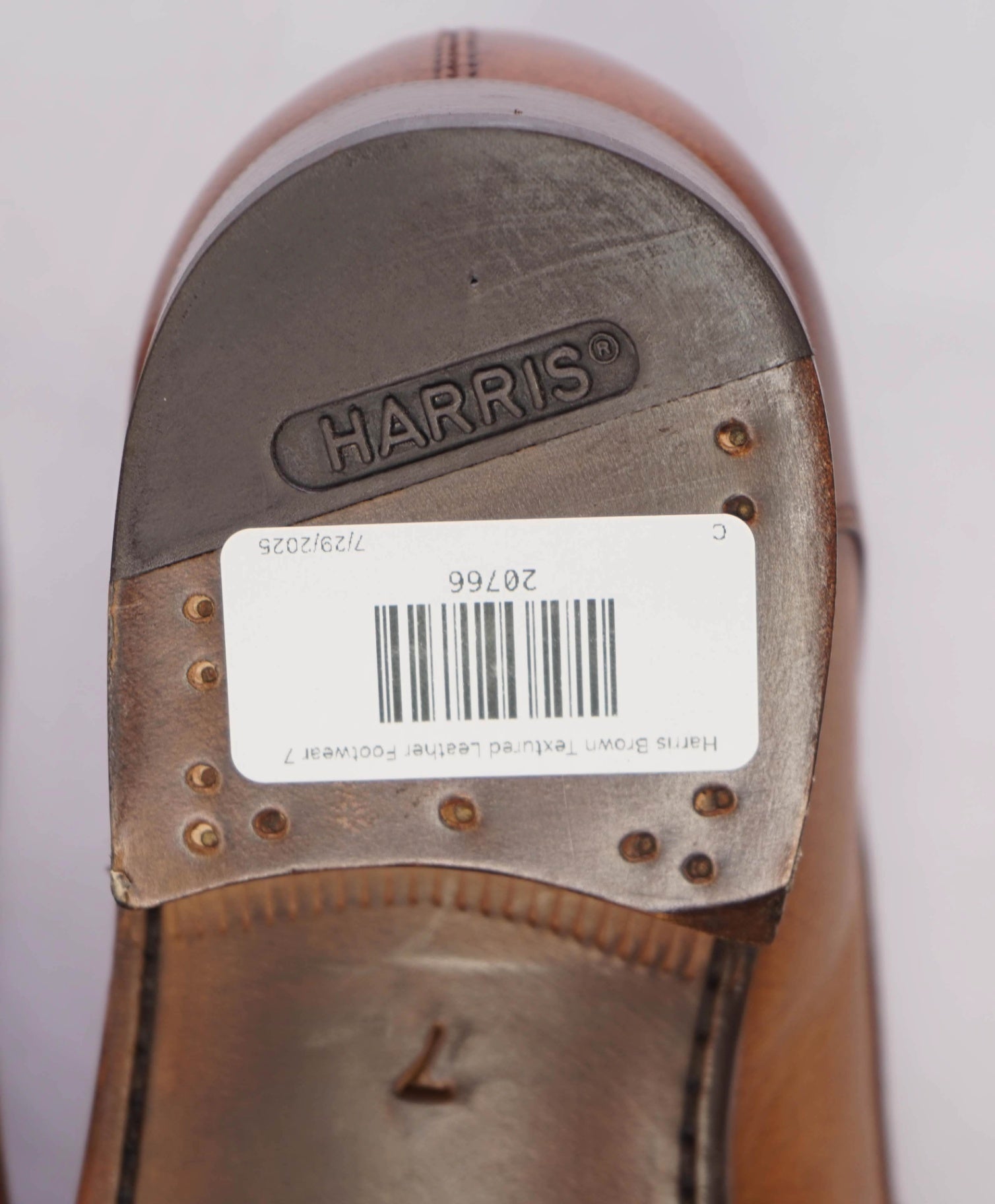 $400 Harris - Brown Patina Leather Cap-Toe Oxofrds 8US (7UK)