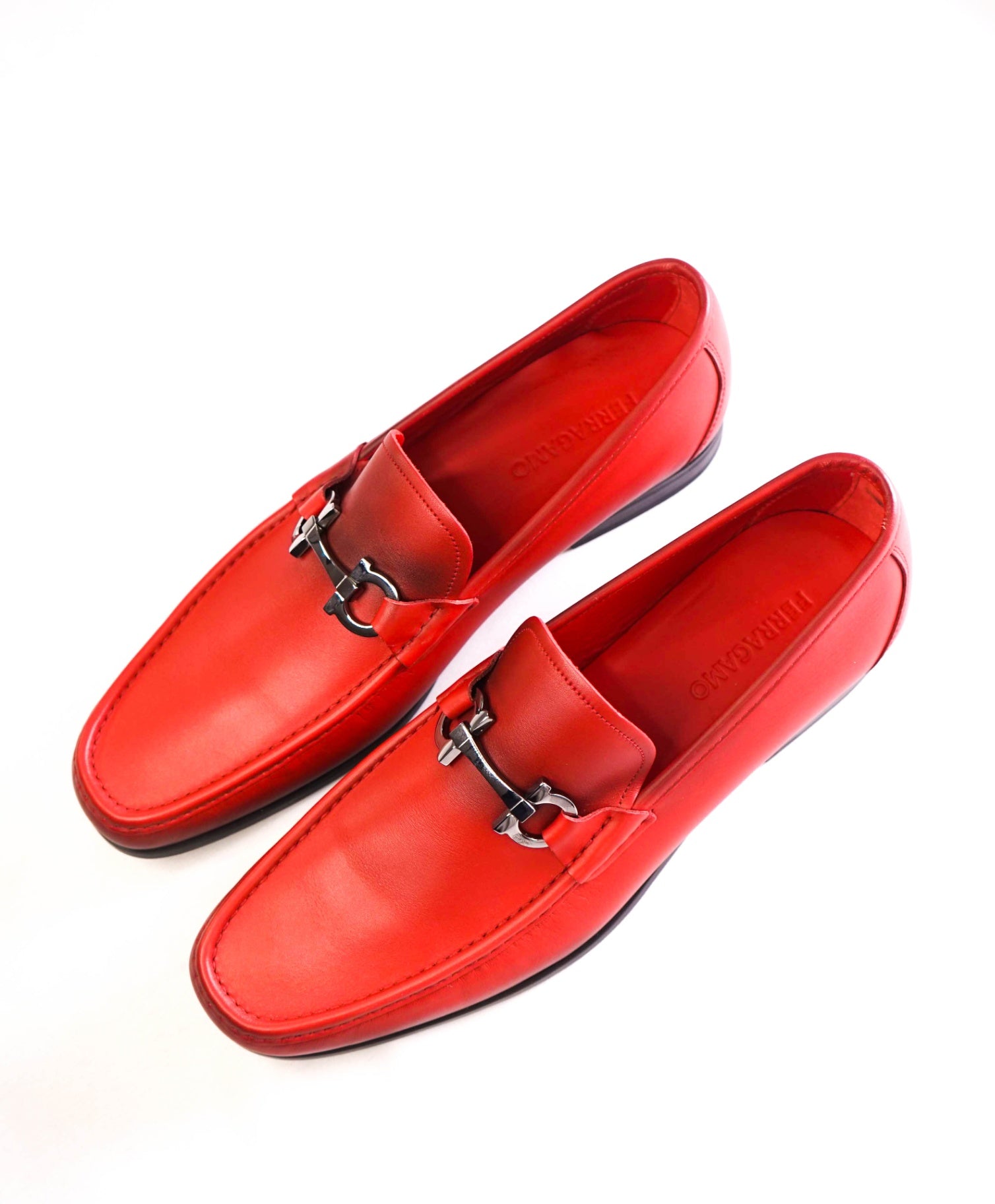 $850 Salvatore Ferragamo "GRANDIOSO" Red Gradient Loafers 12 EE
