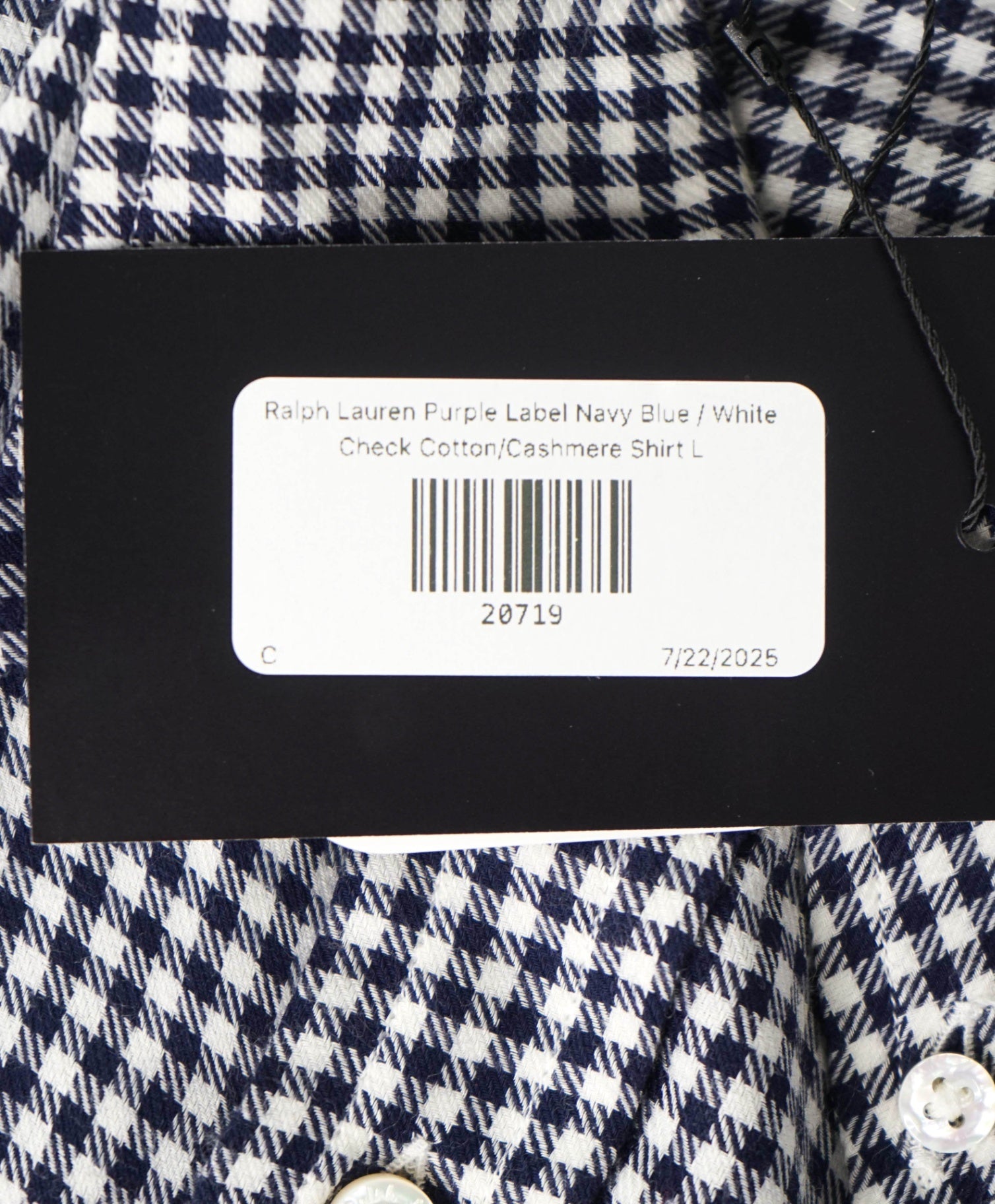 $450 Ralph Lauren Purple Label Blue/White Cotton/Cashmere Shirt - L