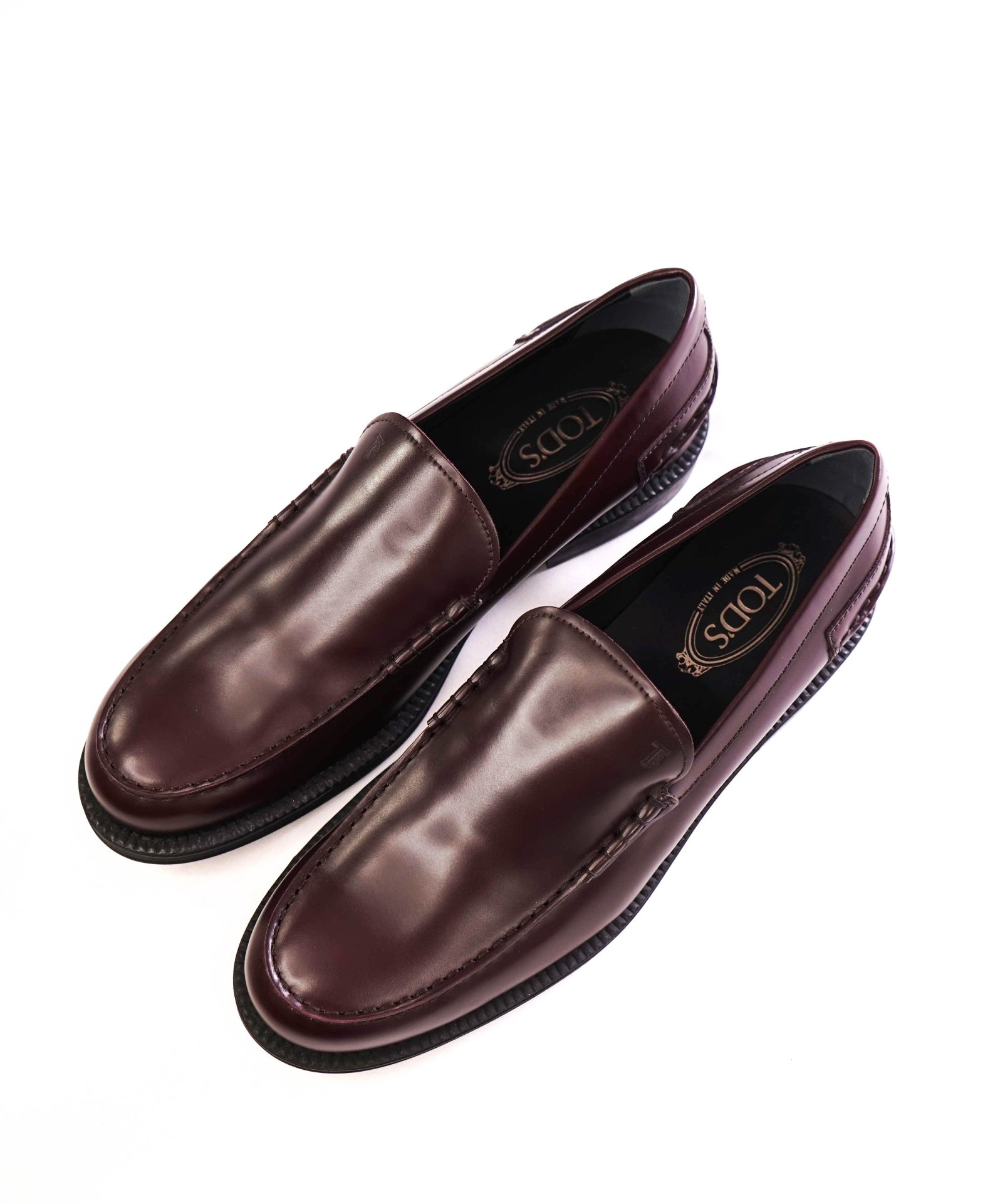 $750 TOD'S - Dark Cherry Brown "Boston" Loafers - US 12.5 (11.5UK)