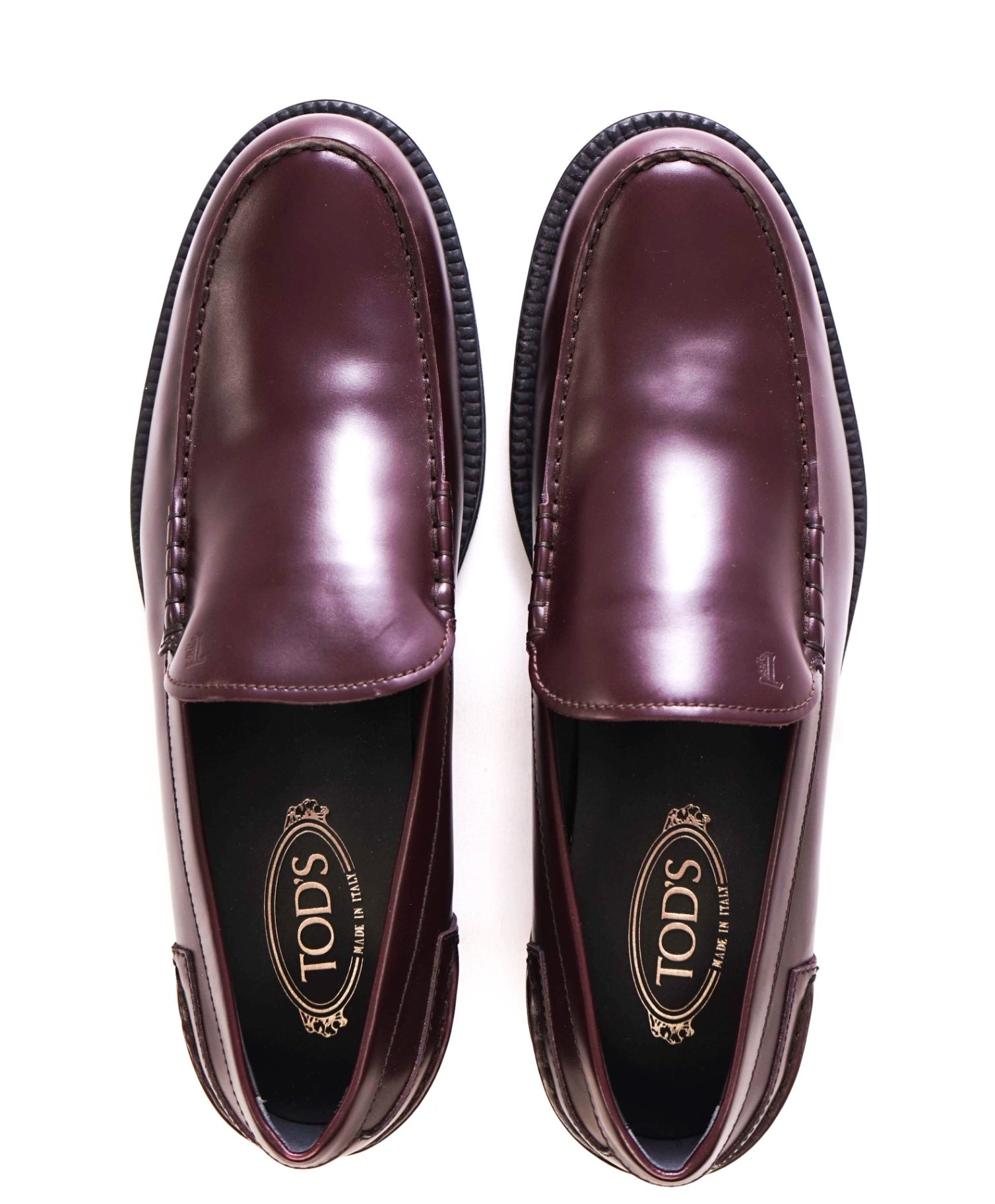 $750 TOD'S - Dark Cherry Brown "Boston" Loafers - US 12.5 (11.5UK)