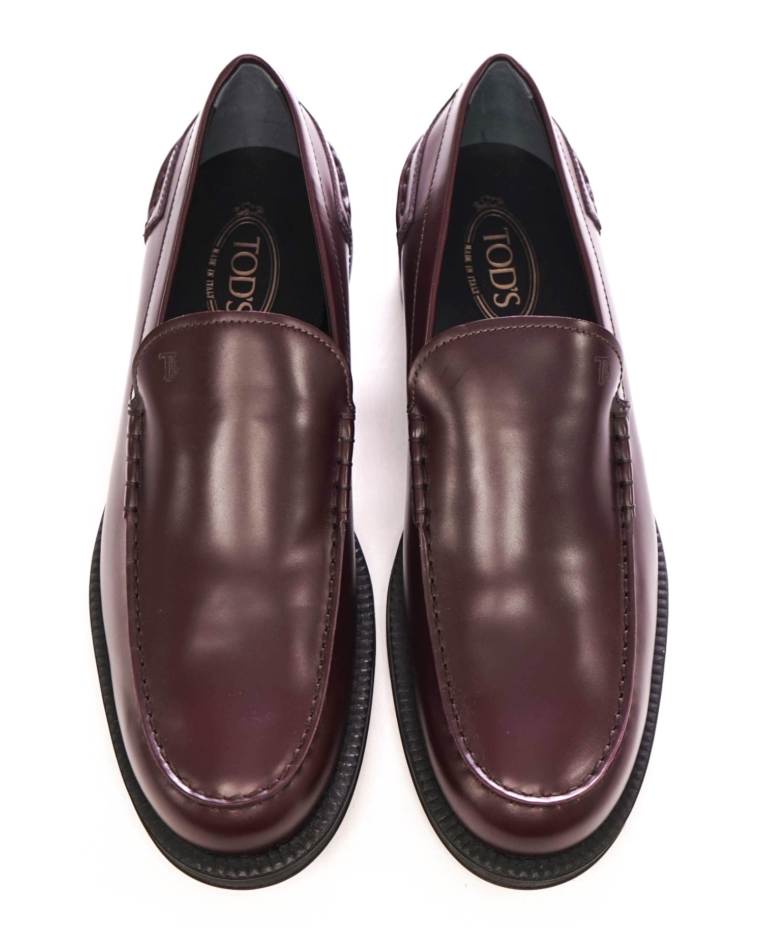 $750 TOD'S - Dark Cherry Brown "Boston" Loafers - US 12.5 (11.5UK)