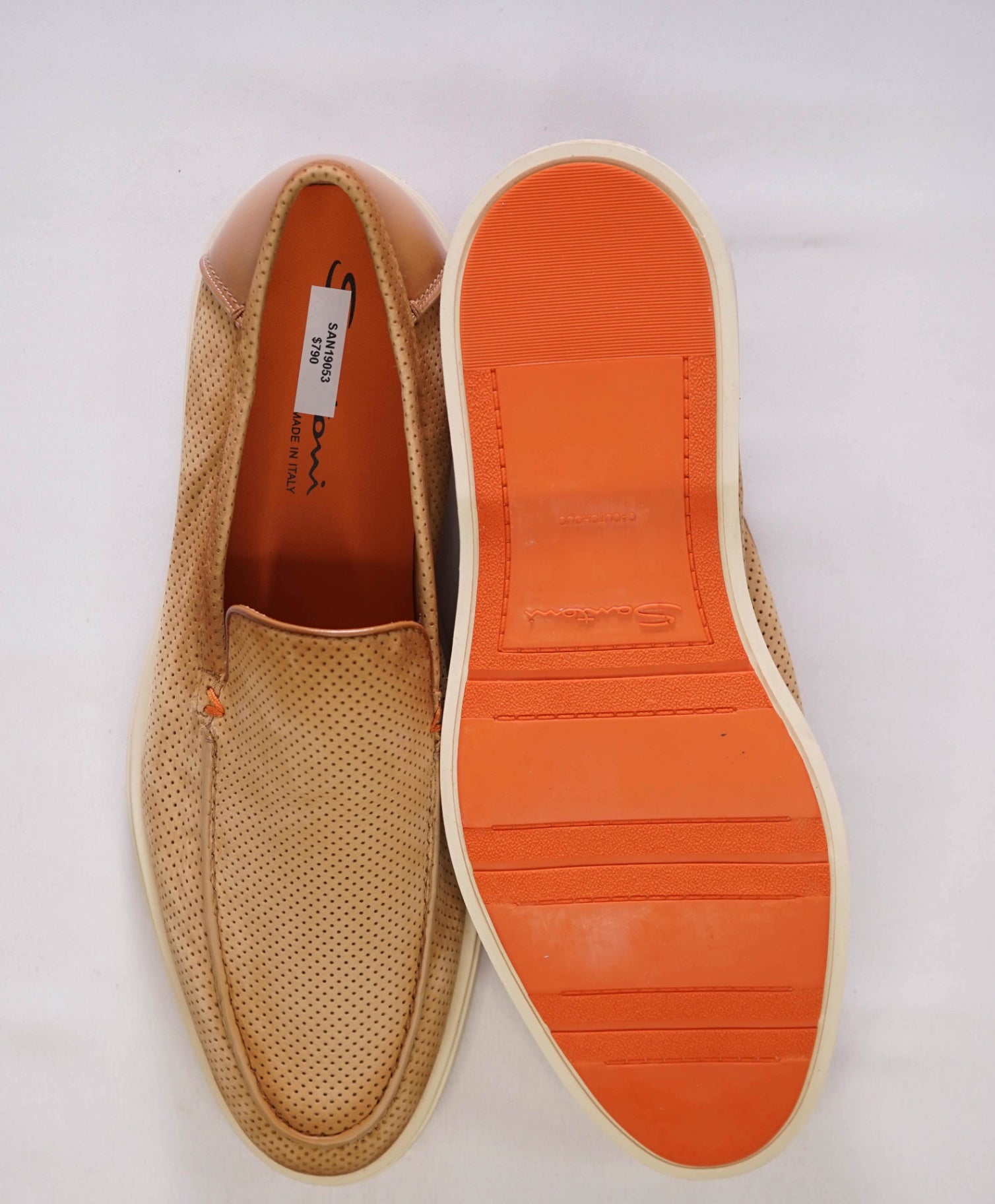 $790 SANTONI Sand Suede "SUMMER WALK" Loafers US 9 (UK8)