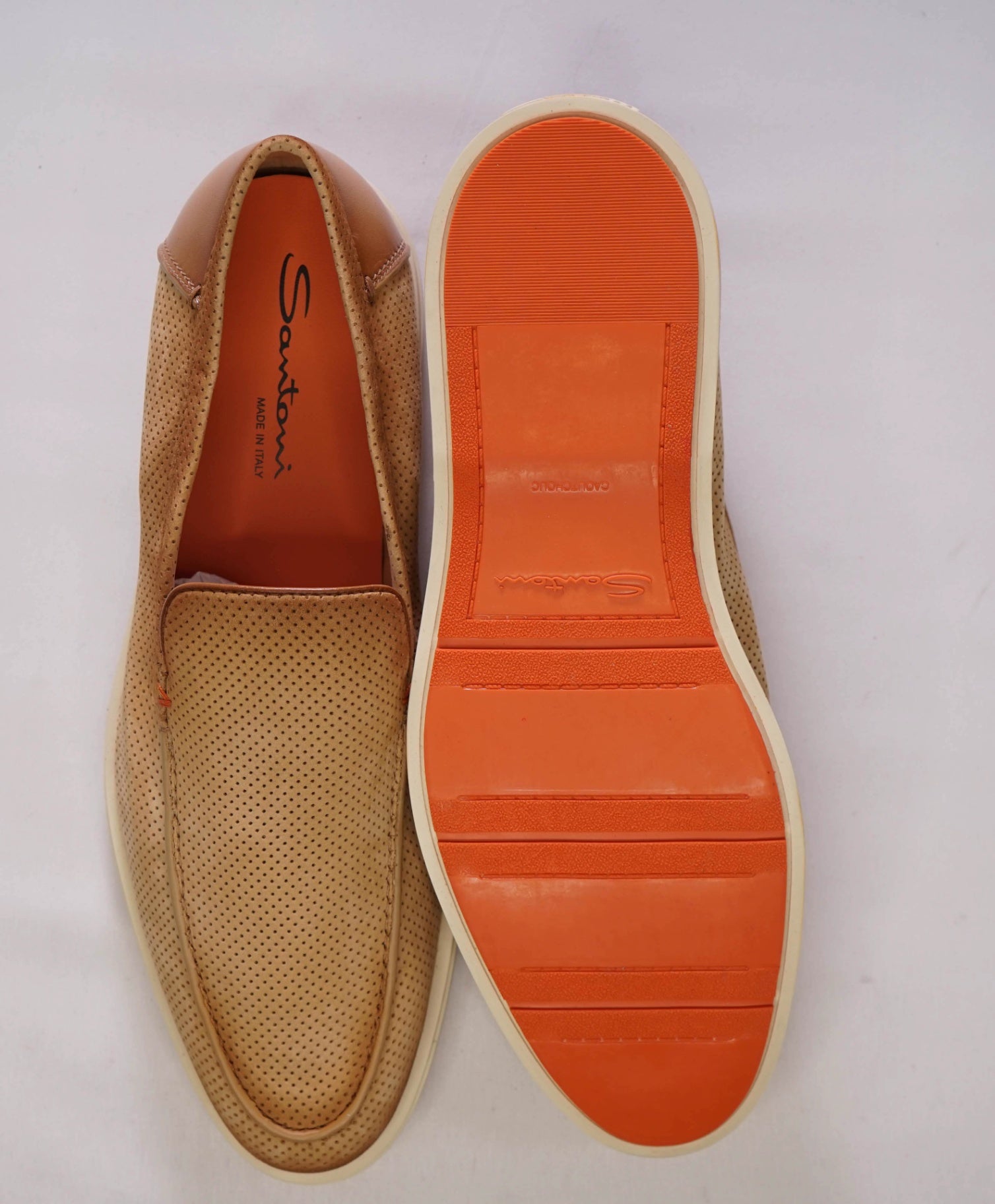 $790 SANTONI Sand Suede "SUMMER WALK" Loafers US 11.5 (UK10.5)