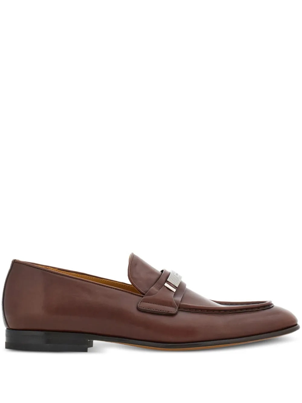 $1,095 Ferragamo Brown "DUMAS" Loafers Leather Footwear 9.5 EE