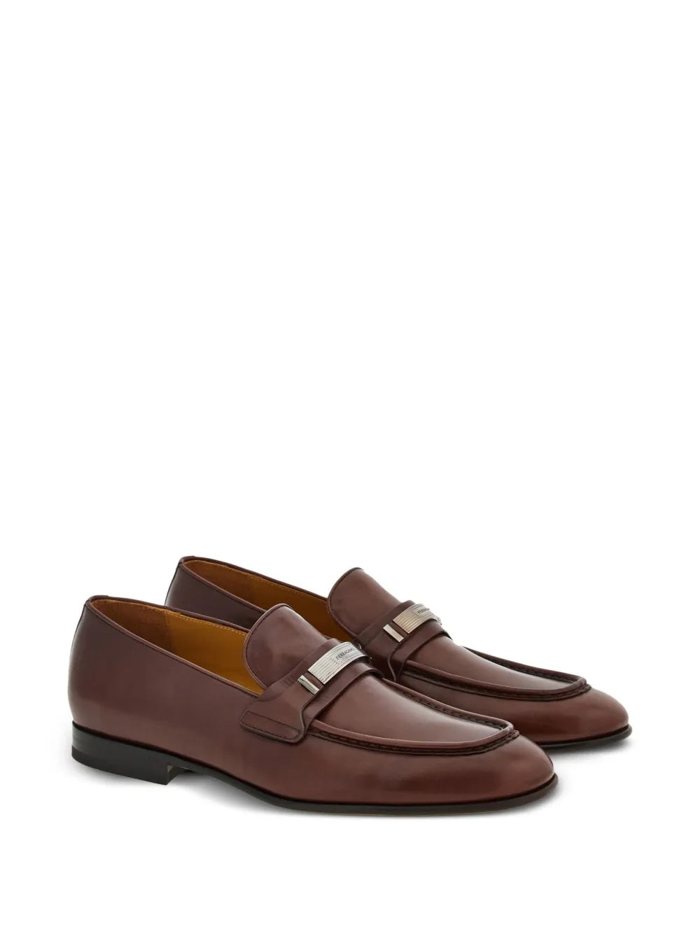 $1,095 Ferragamo Brown "DUMAS" Loafers Leather Footwear 9.5 EE