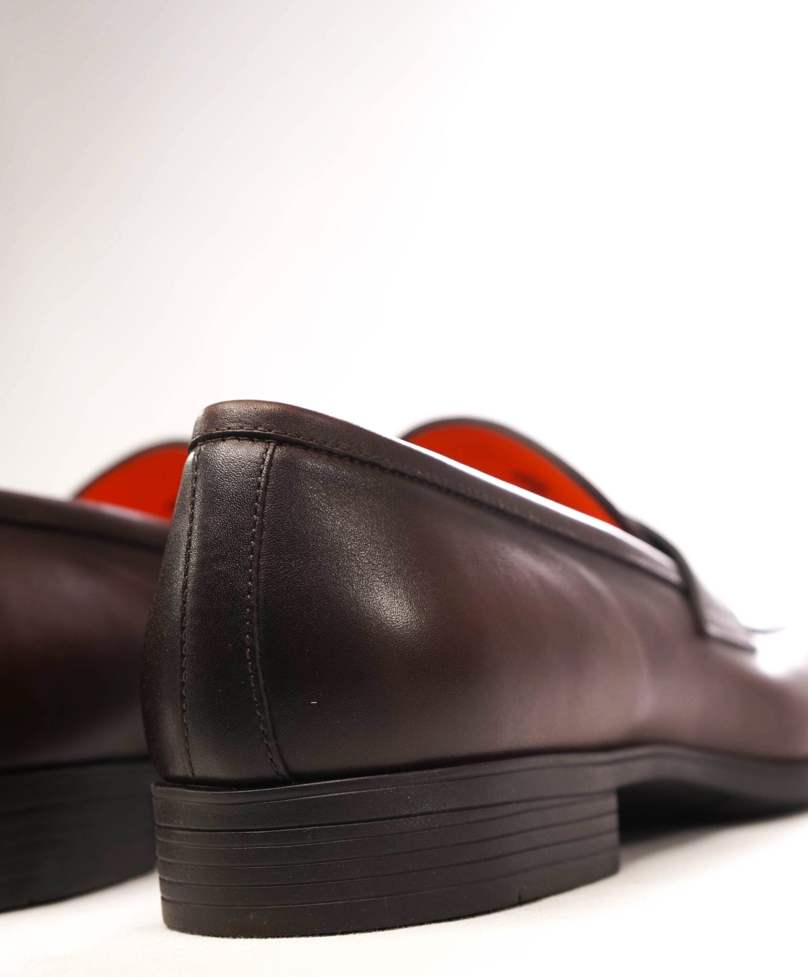 $1,050 Santoni Dark Brown Leather Penny Loafers US 9 (UK8)