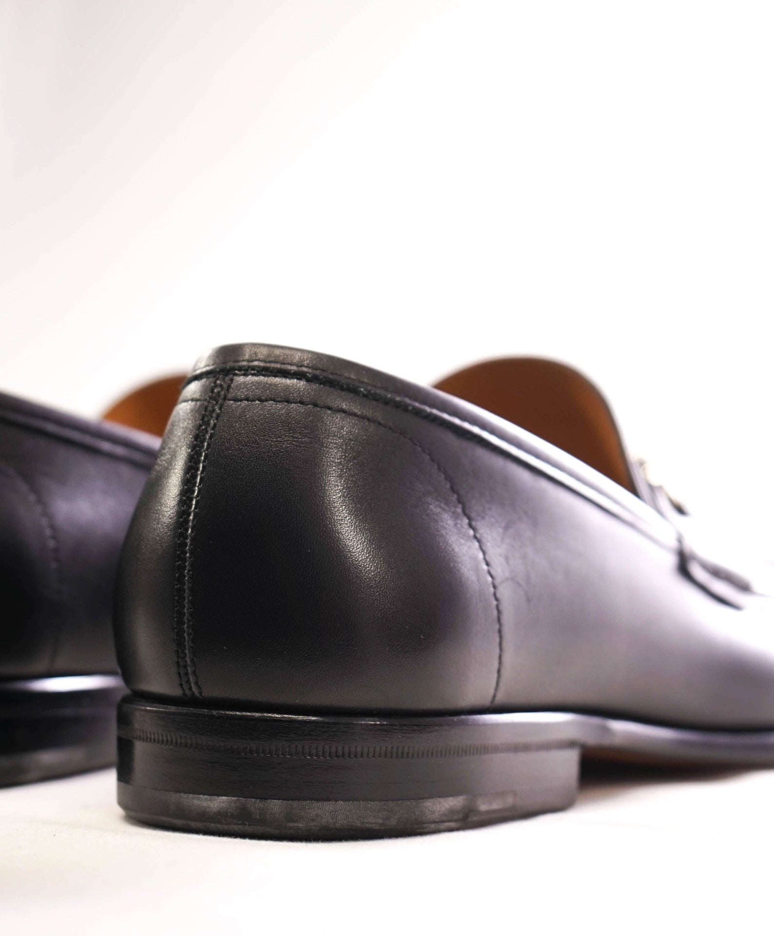$850 FERRAGAMO - "Rafael" Black Leather Loafers - 10 EE