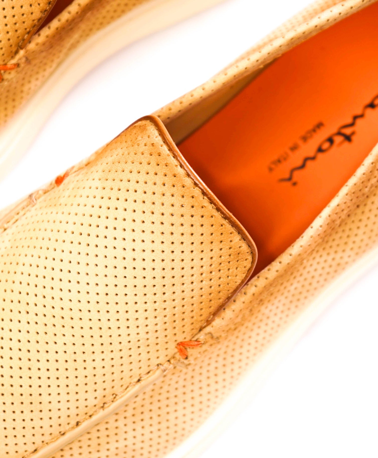 $790 SANTONI Sand Suede "SUMMER WALK" Loafers US 9 (UK8)