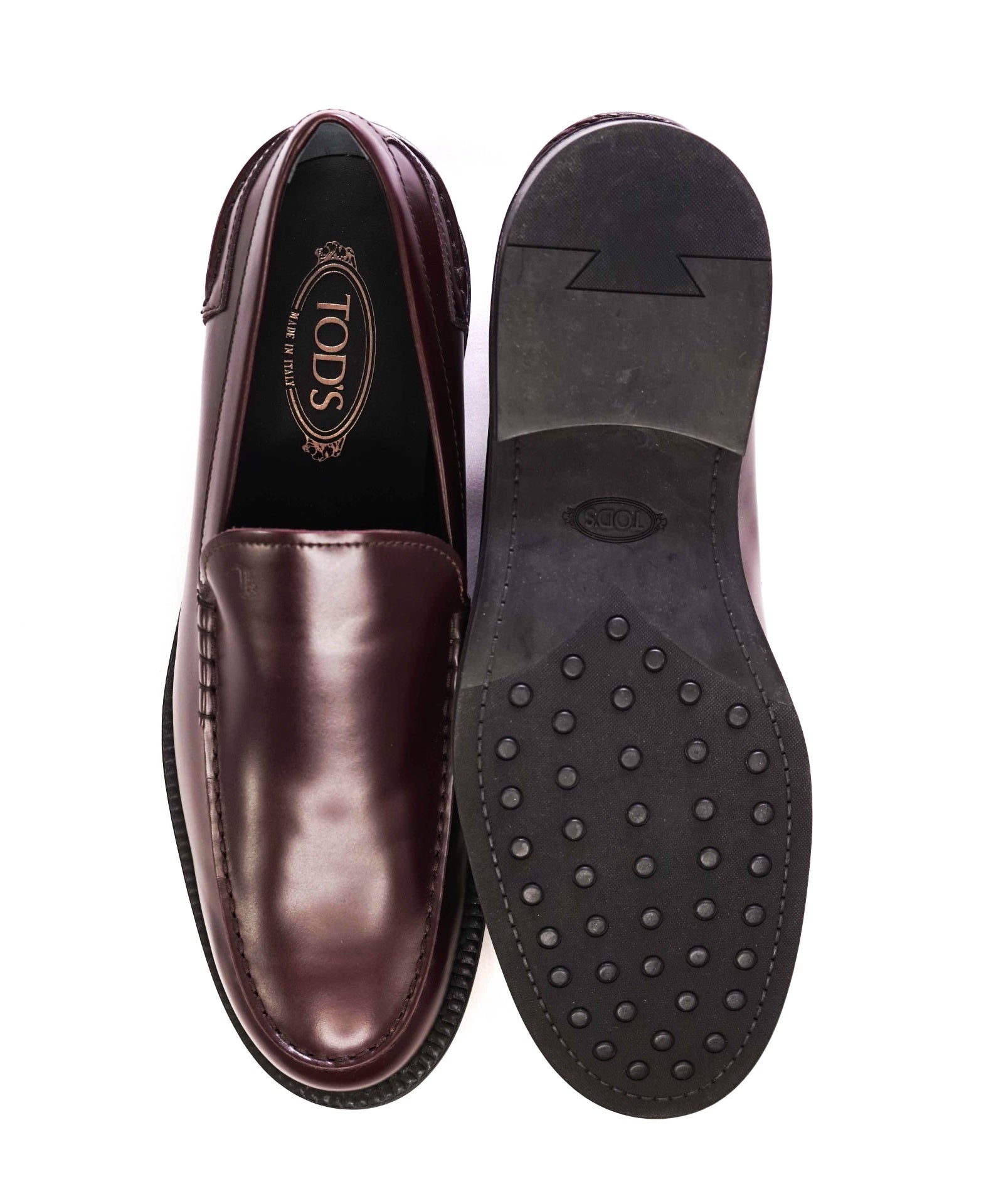 $750 TOD'S - Dark Cherry Brown "Boston" Loafers - US 12.5 (11.5UK)