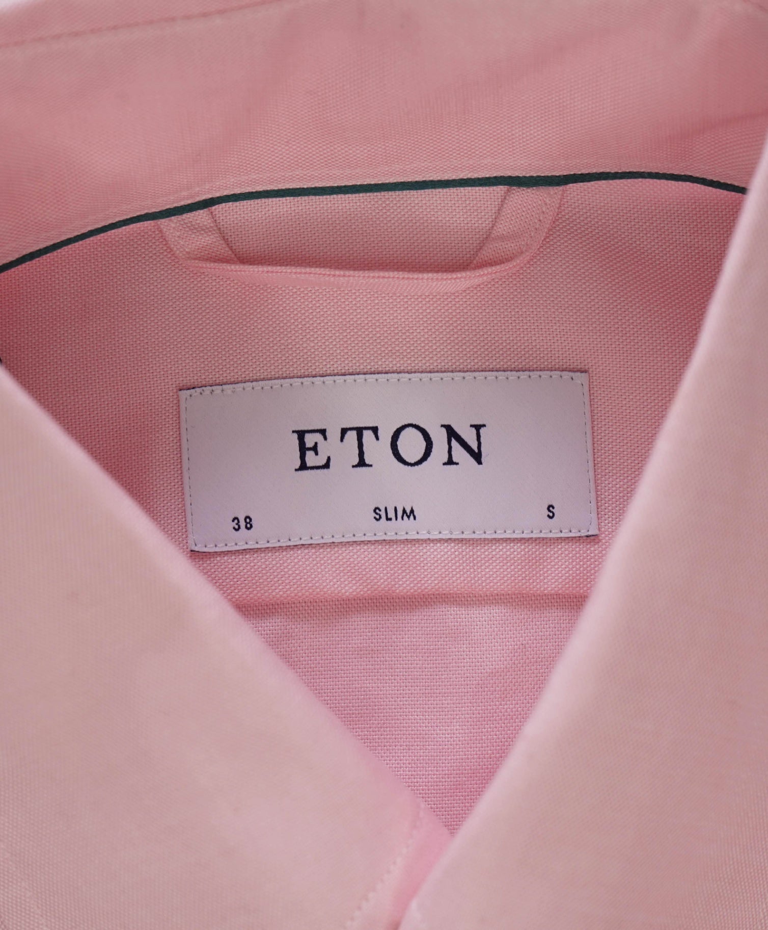 $295 ETON - Solid Pink "SLIM FIT" Oxford Cotton Shirt - S