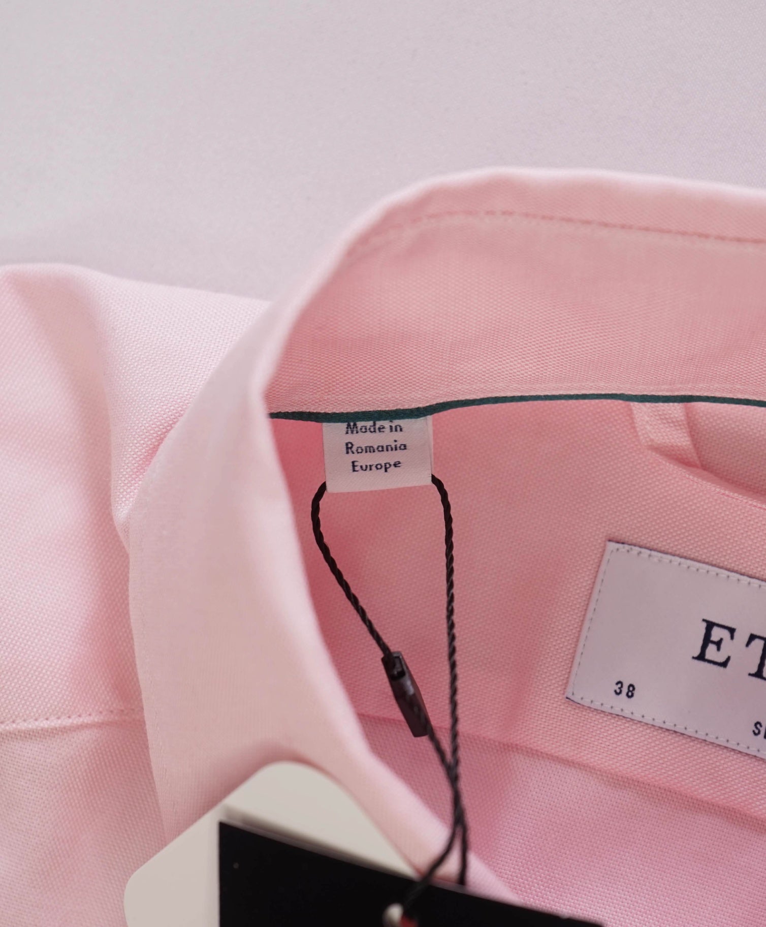 $295 ETON - Solid Pink "SLIM FIT" Oxford Cotton Shirt - S