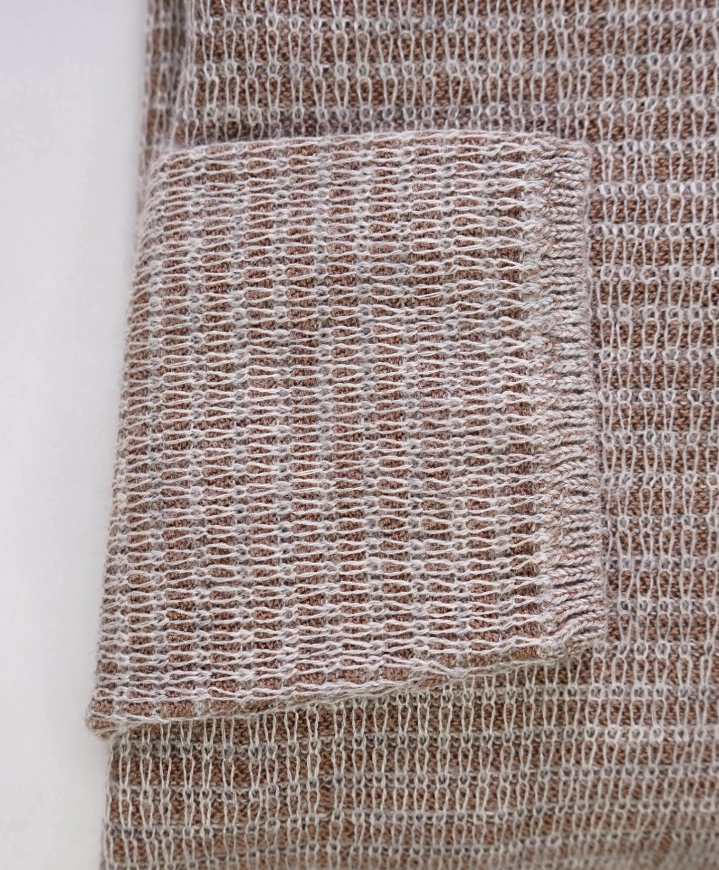 $448 JOHN VARVATOS - Brown Knitted Cotton/Alpaca/Silk Shirt - XS