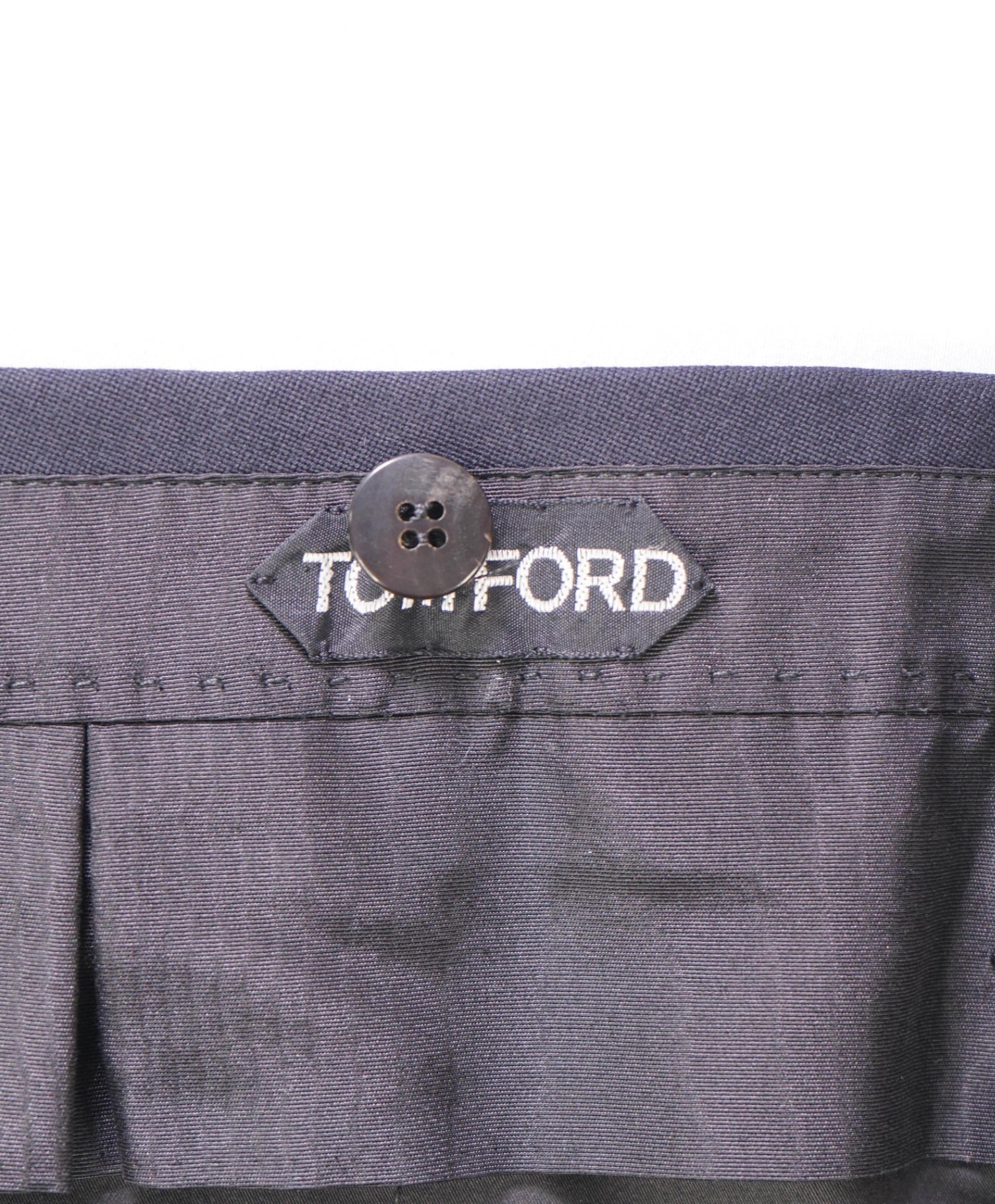 $1,575 TOM FORD - Navy Wool/Mohair Tuxedo Dinner Pants - 37W