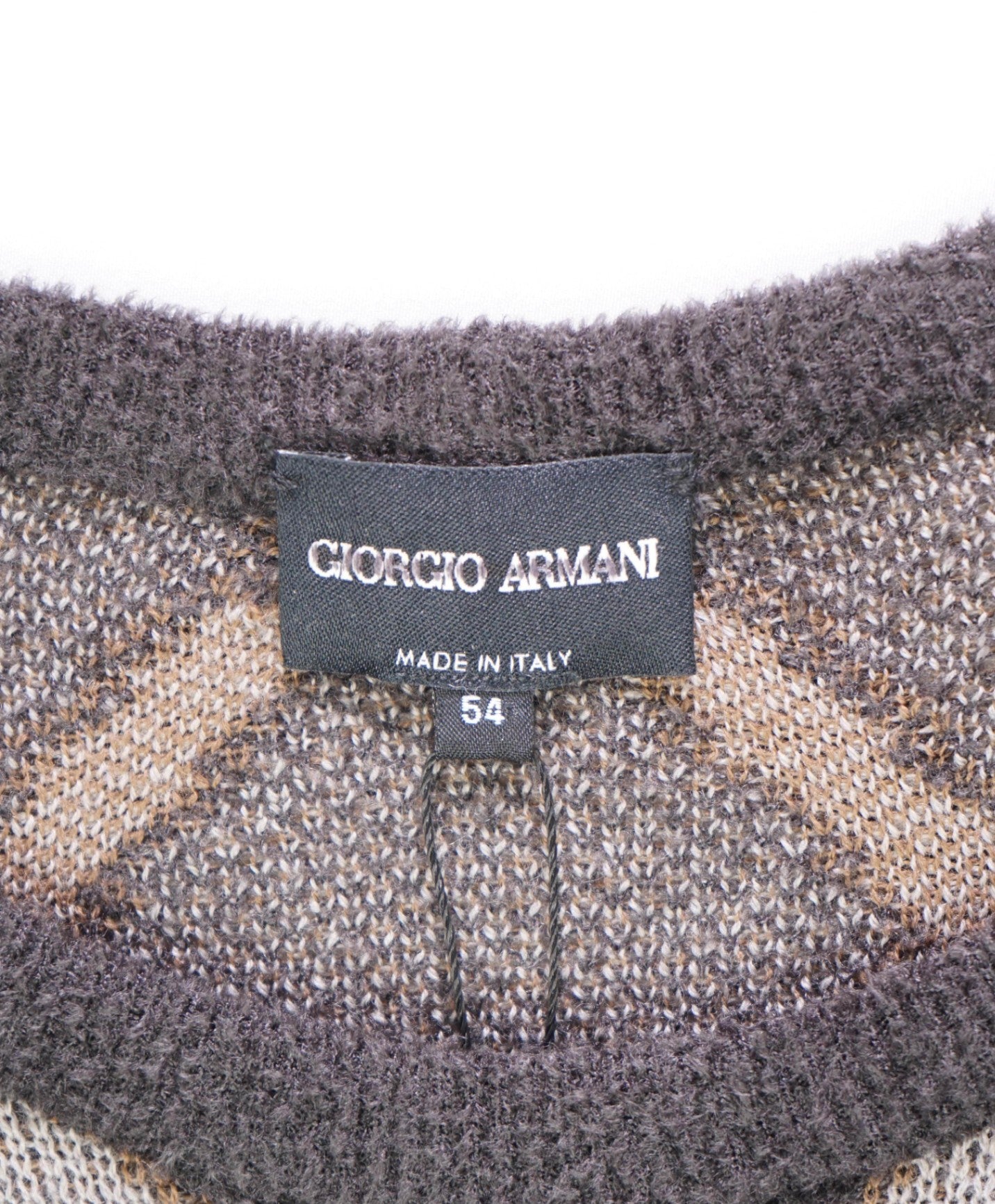 $2,095 Gray/Brown ICONIC Diamond Wool/Viscose Crew Sweater 44 XXL