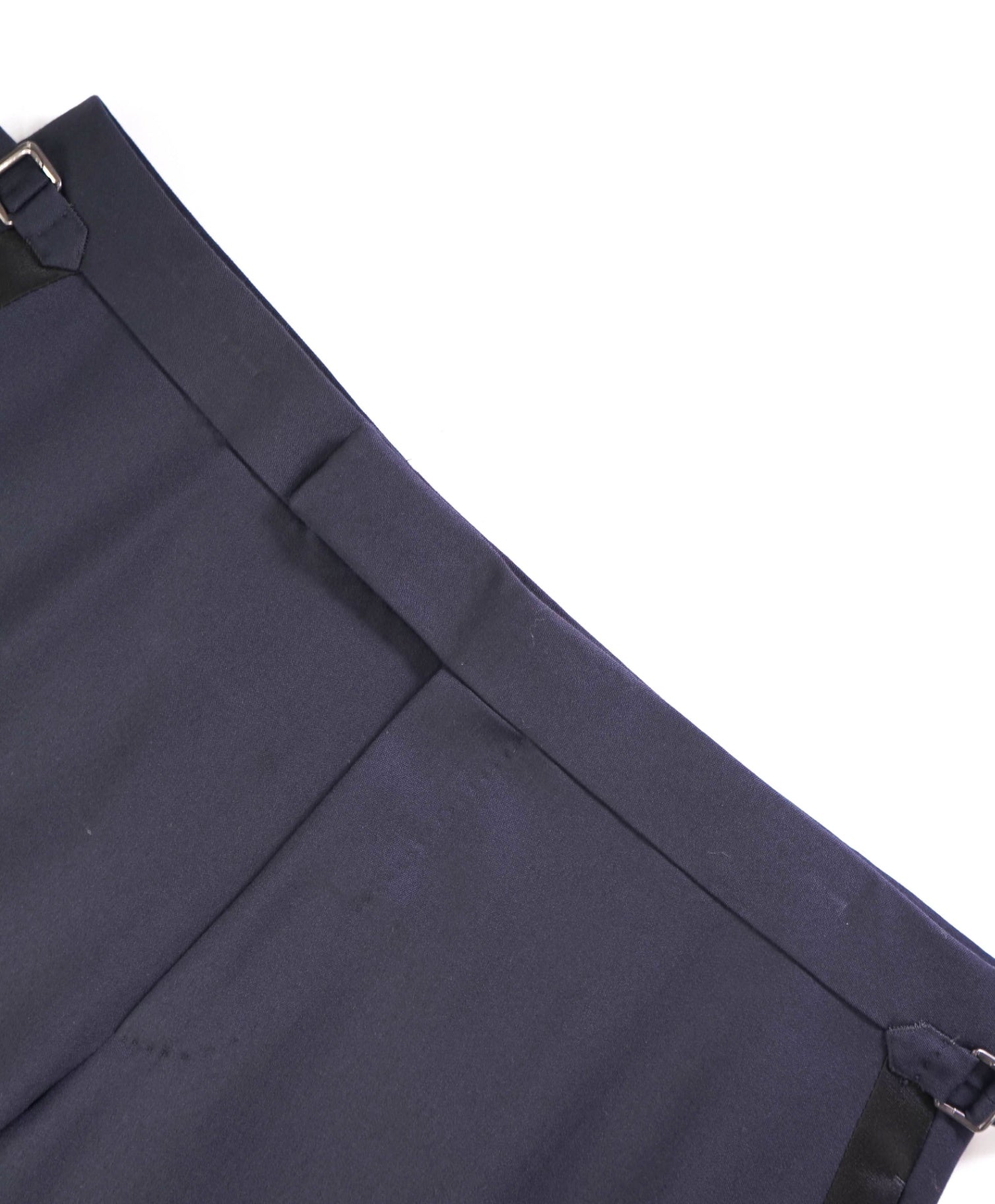 $1,575 TOM FORD - Navy Wool/Mohair Tuxedo Dinner Pants - 37W