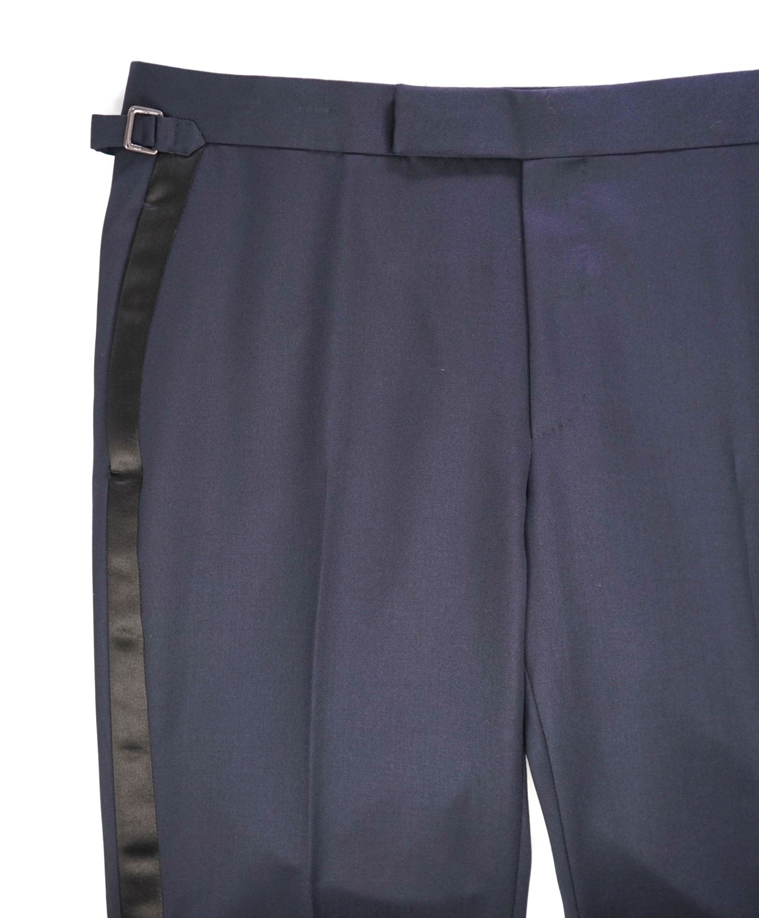 $1,575 TOM FORD - Navy Wool/Mohair Tuxedo Dinner Pants - 37W