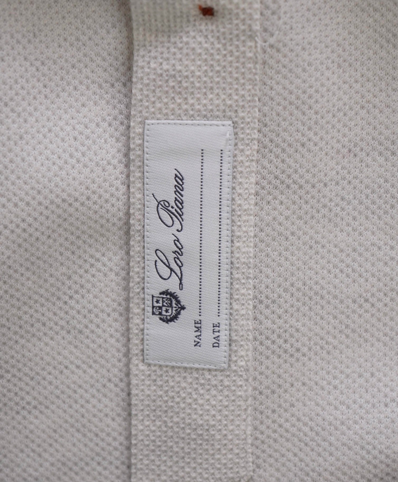 $1,300 LORO PIANA - Stone Neutral Pique Cotton Shirt - XL