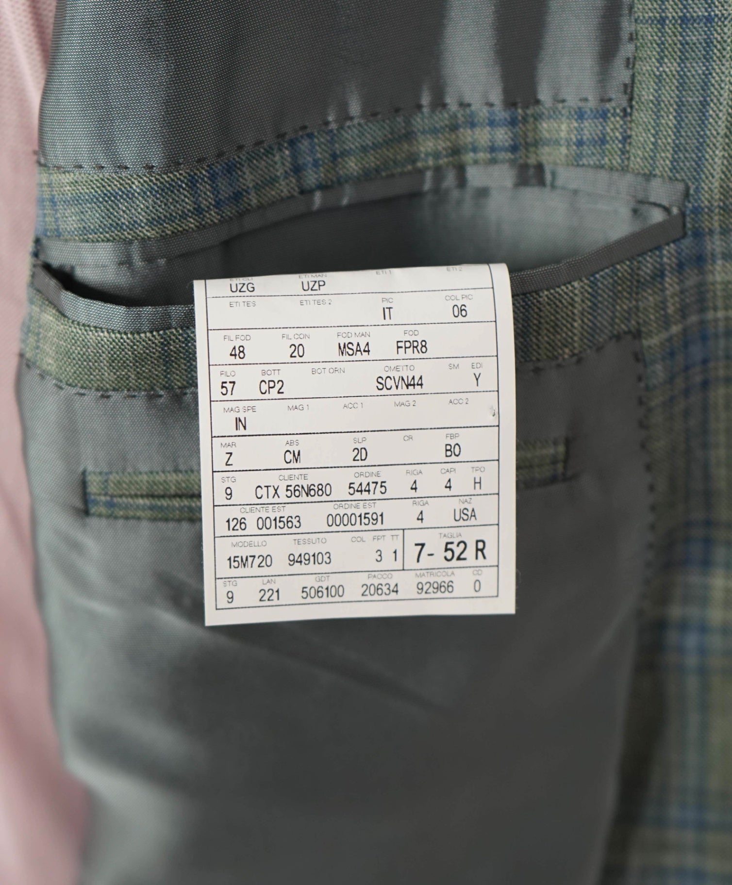 $2,395 ZEGNA - Green/Blue Plaid Wool/Silk/Linen Blazer - 42R