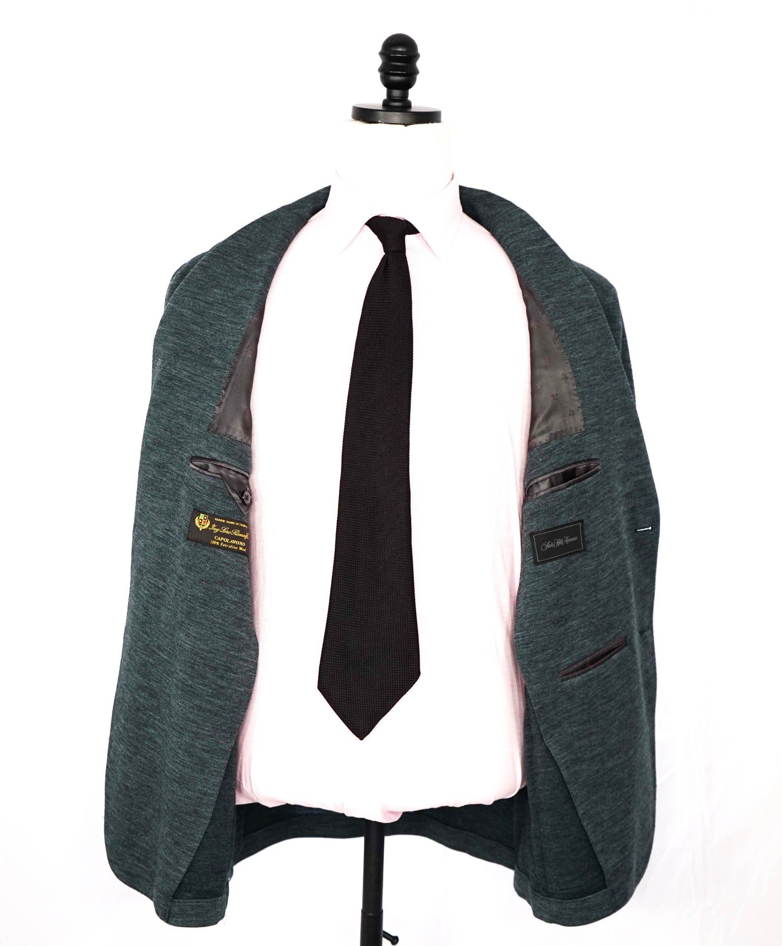 $995 LORO PIANA - For Saks Fifth Ave “CAPOLAVORO” Green Blazer- 44R
