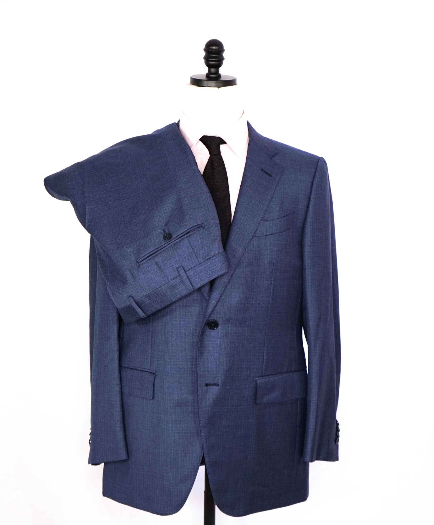 $3,250 ZEGNA - "MULTISEASON" Semi-Lined Blue Wool Suit - 42R