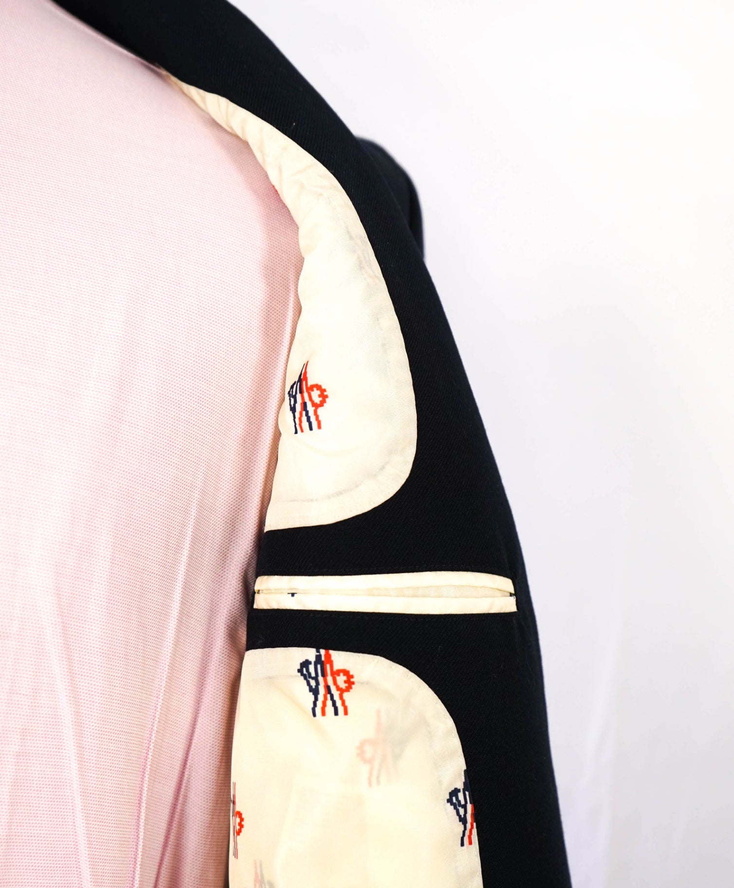 $2,895 MONCLER - Navy Wool Blend Padded Blazer Jacket - (Sz4) XL 42