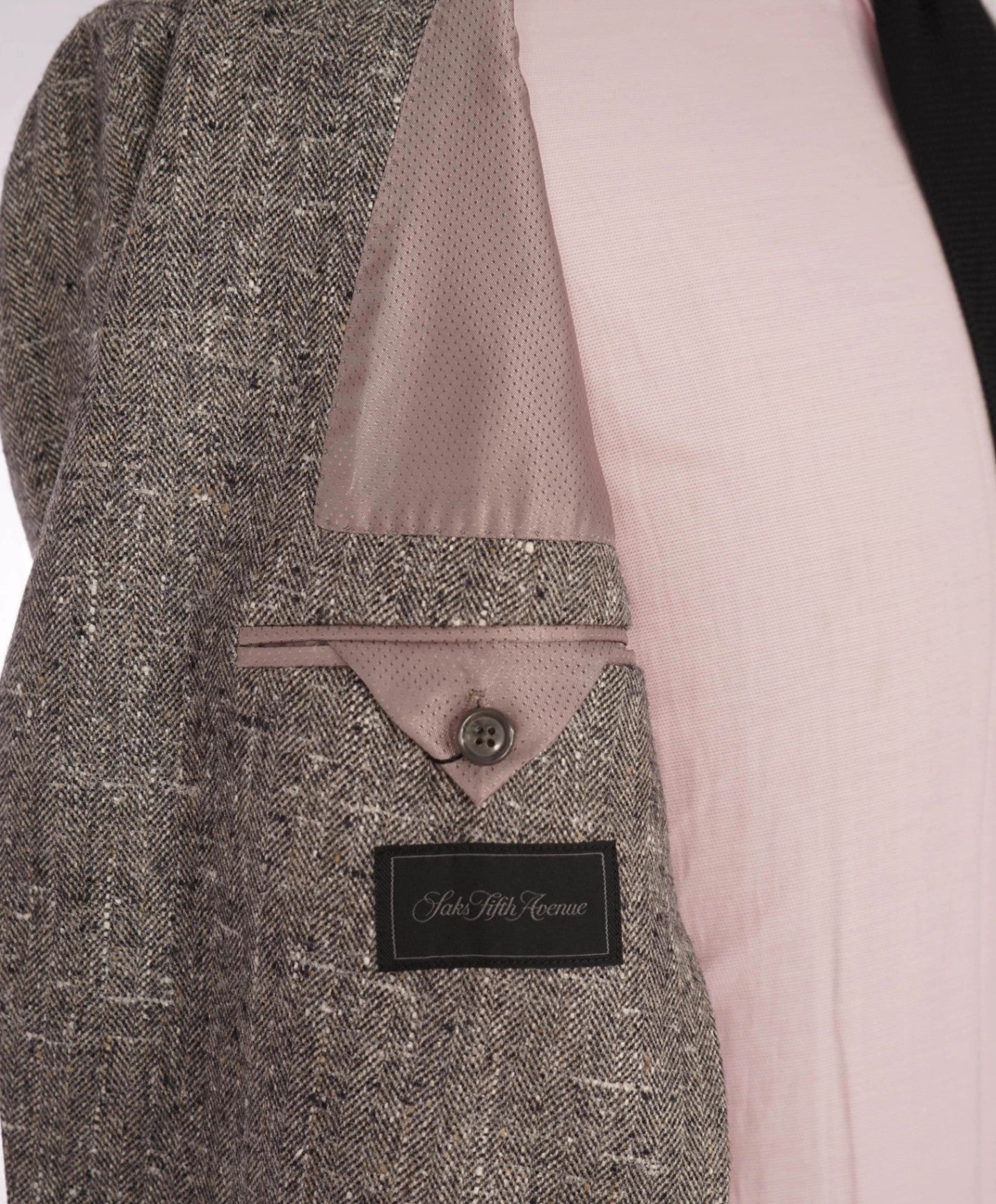 $995 Saks Fifth Avenue - Gray Twill Silk/Wool/Cashmere Blazer - 40R