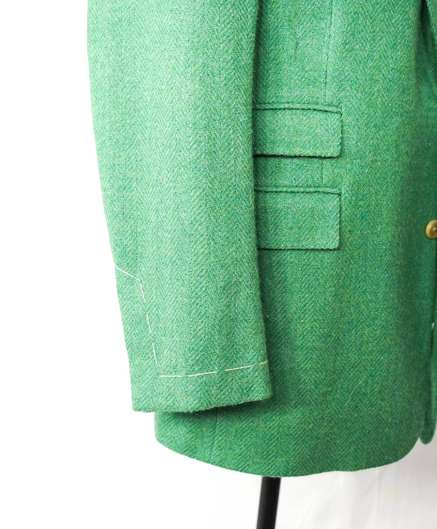 $2,895 Ralph Lauren Purple Label - Green Herringbone Wool/Alpaca Blazer- 42R
