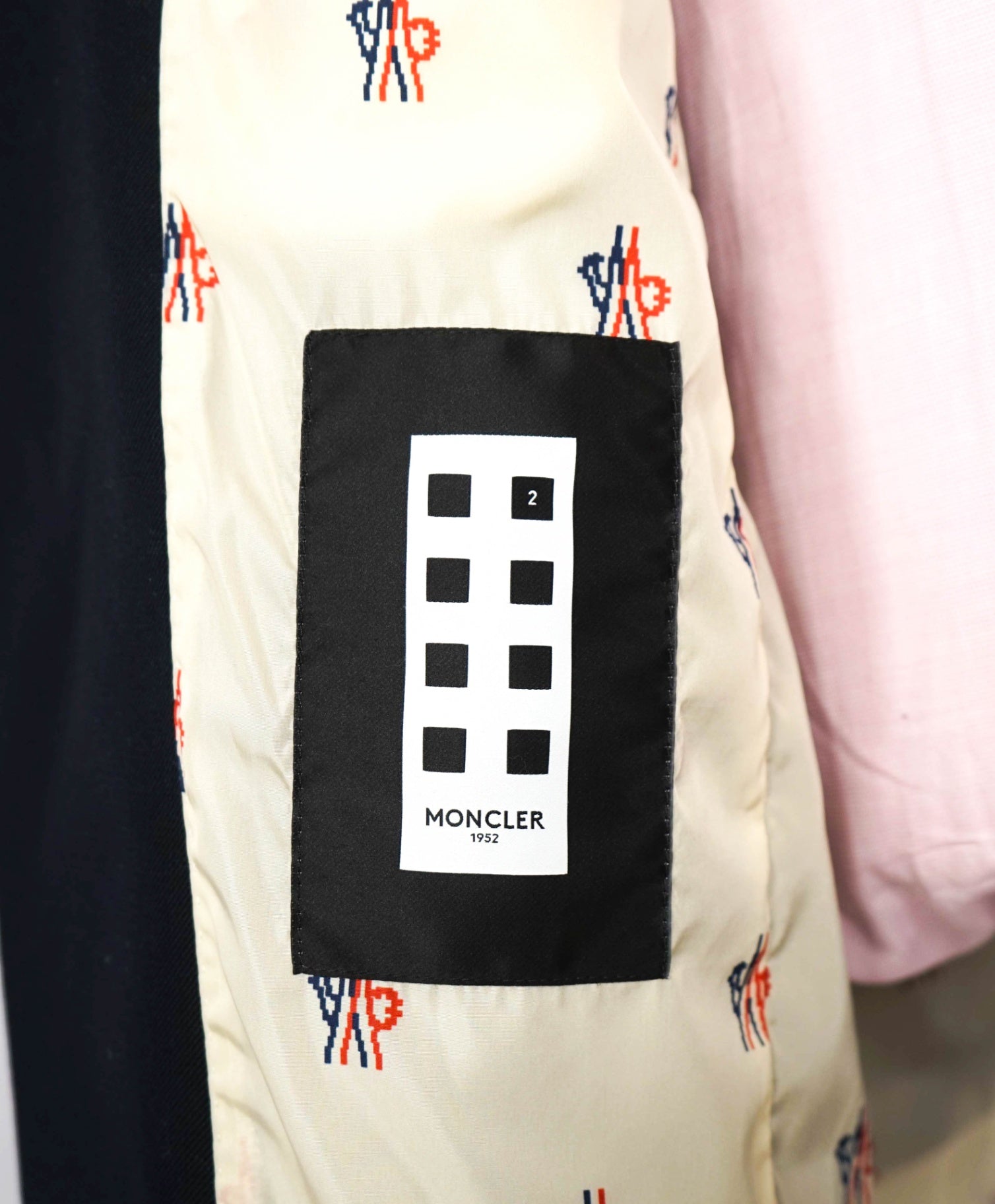 $2,895 MONCLER - Navy Wool Blend Padded Blazer Jacket - (Sz4) XL 42