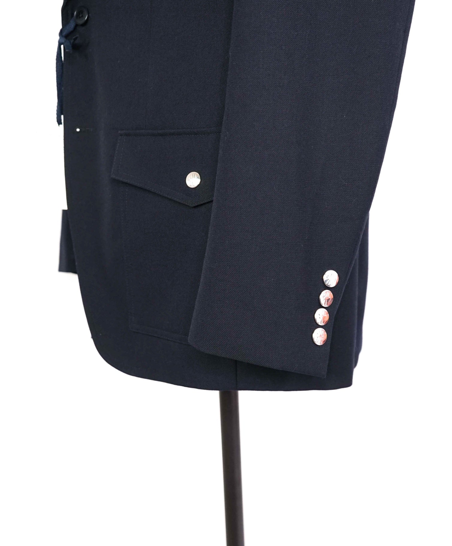 $2,895 MONCLER - Navy Wool Blend Padded Blazer Jacket - (Sz4) XL 42