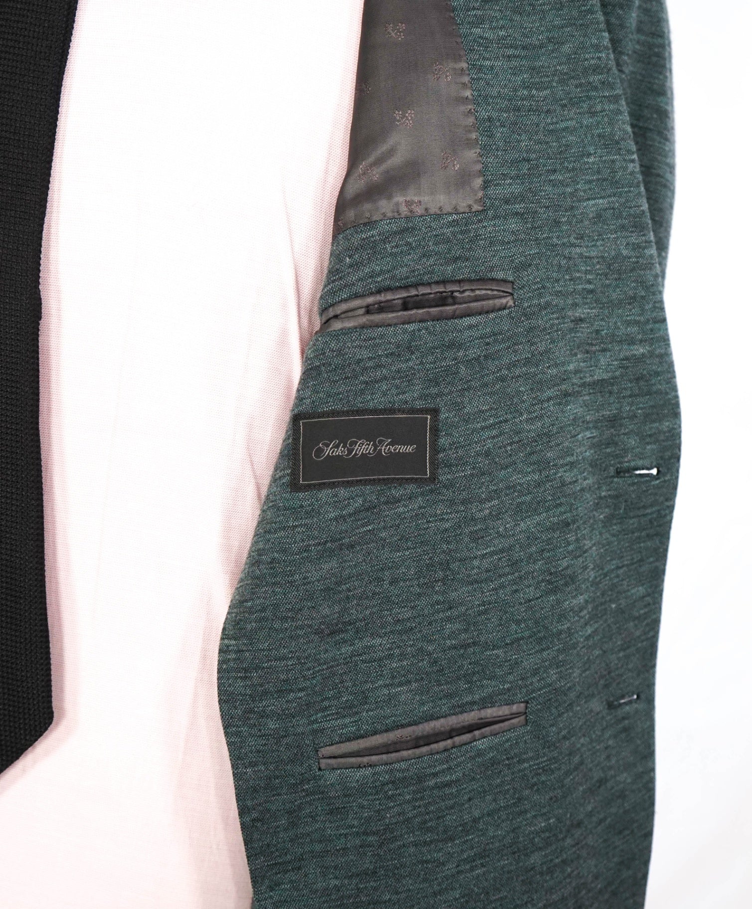 $995 LORO PIANA - For Saks Fifth Ave “CAPOLAVORO” Green Blazer- 44R