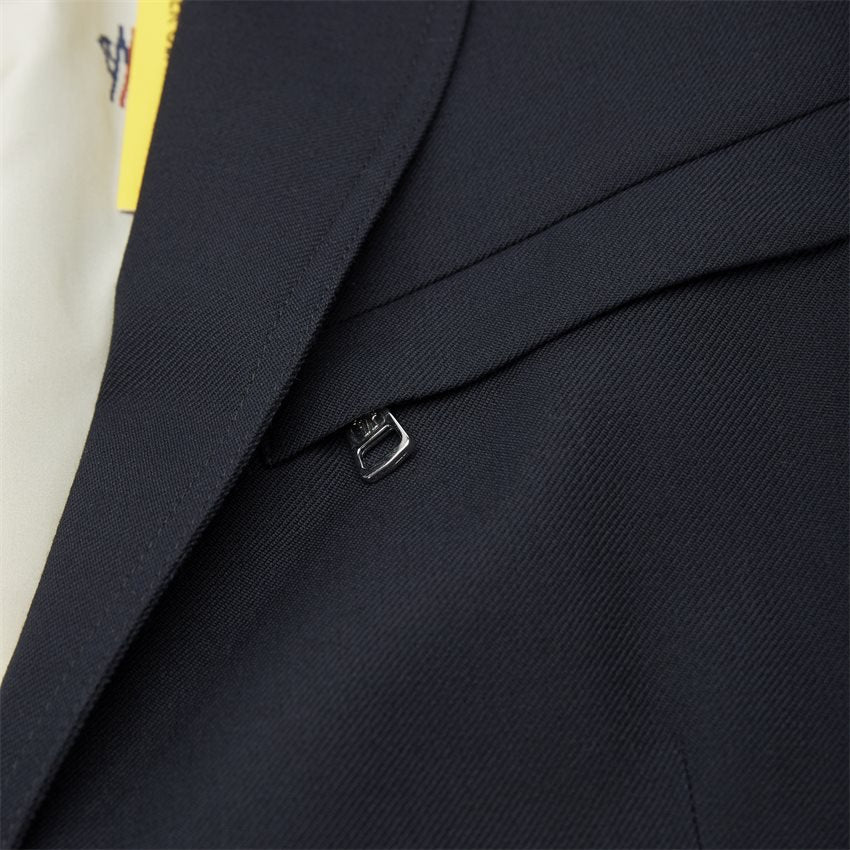 $2,895 MONCLER - Navy Wool Blend Padded Blazer Jacket - (Sz4) XL 42