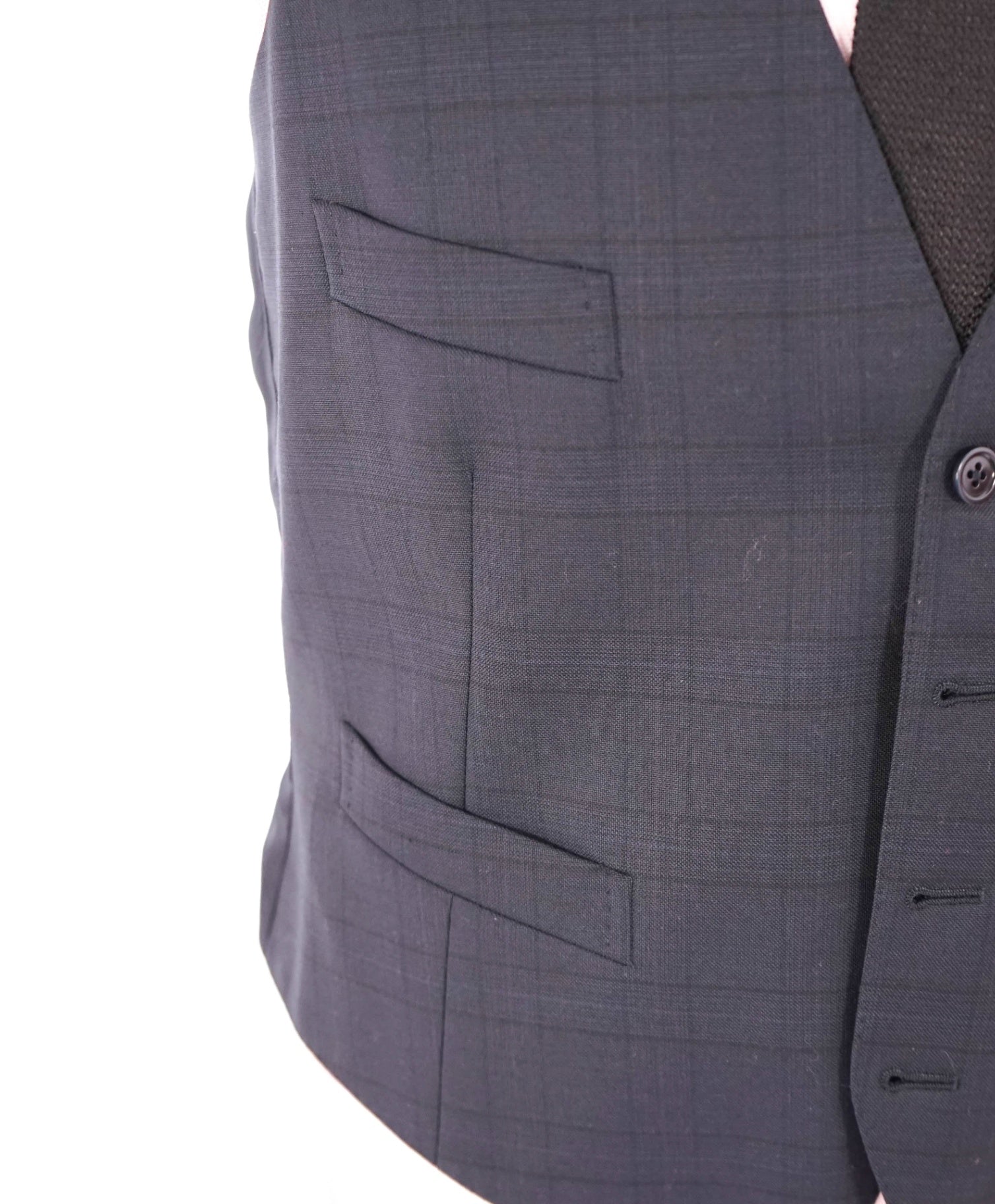 Ermenegildo Zegna - Navy Plaid Wool Waistcoat Vest - 40R