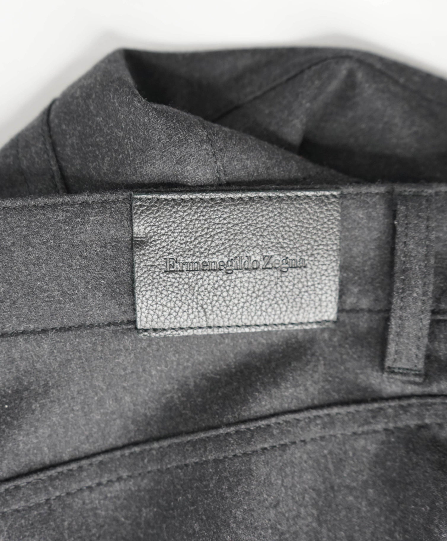 $695.00 ZEGNA - Dark Grey 5-Pocket Flannel Wool Pants - 38W