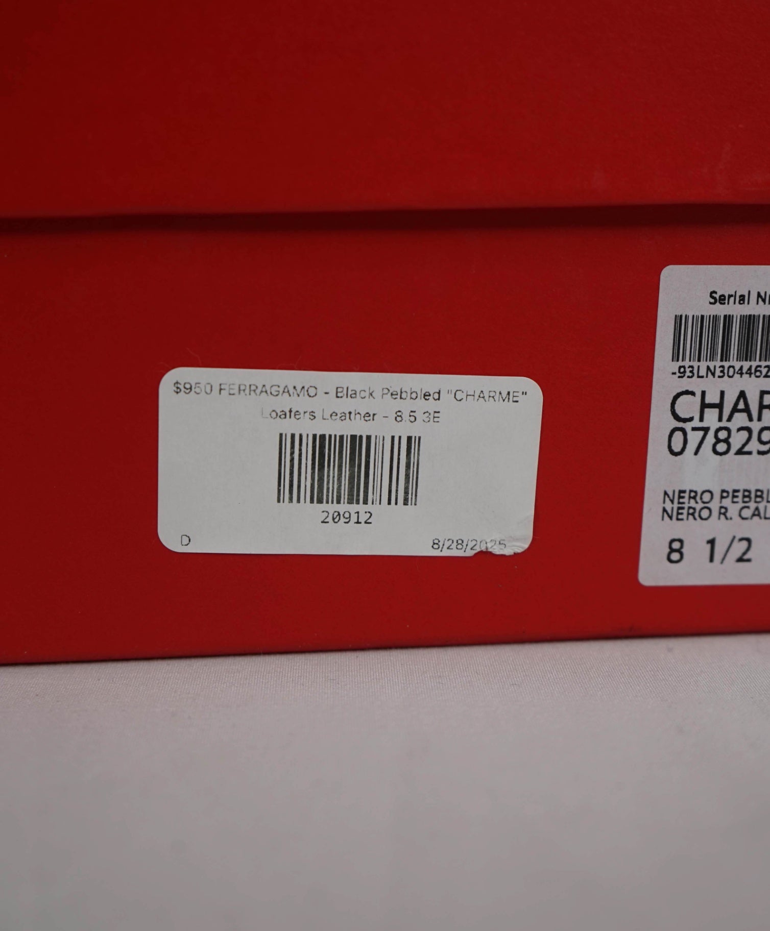 $950 FERRAGAMO - Black Pebbled "CHARME" Loafers Leather - 8.5 3E