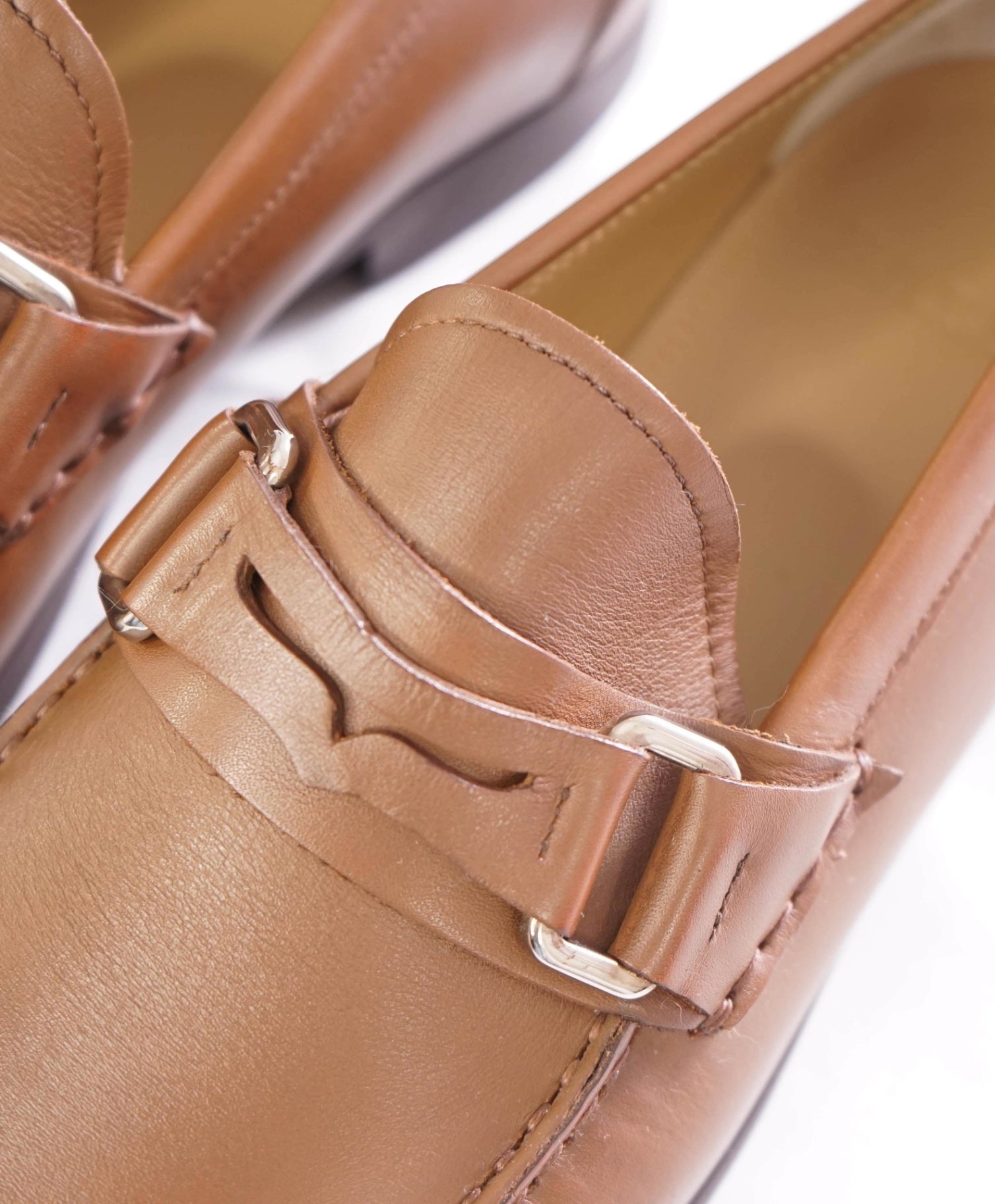 $650 BALLY - Tobacco Brown Loafers Leather - US 8 D