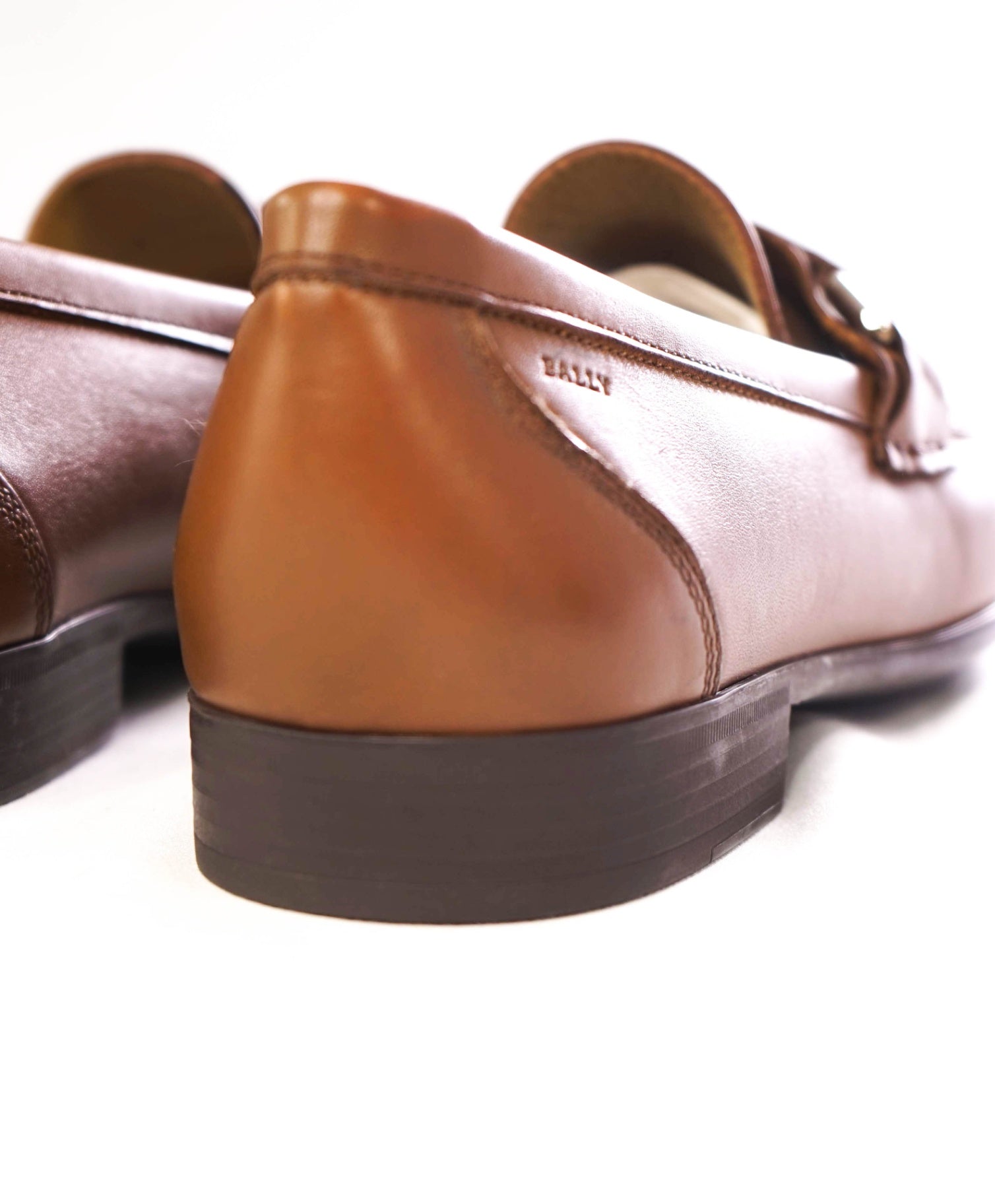 $650 BALLY - Tobacco Brown Loafers Leather - US 8 D