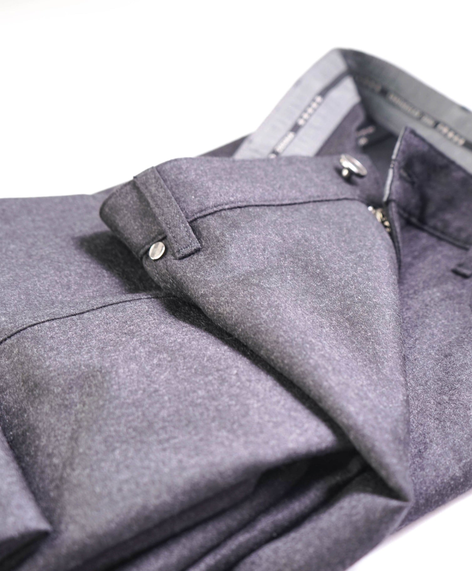$695.00 ZEGNA - Dark Grey 5-Pocket Flannel Wool Pants - 38W