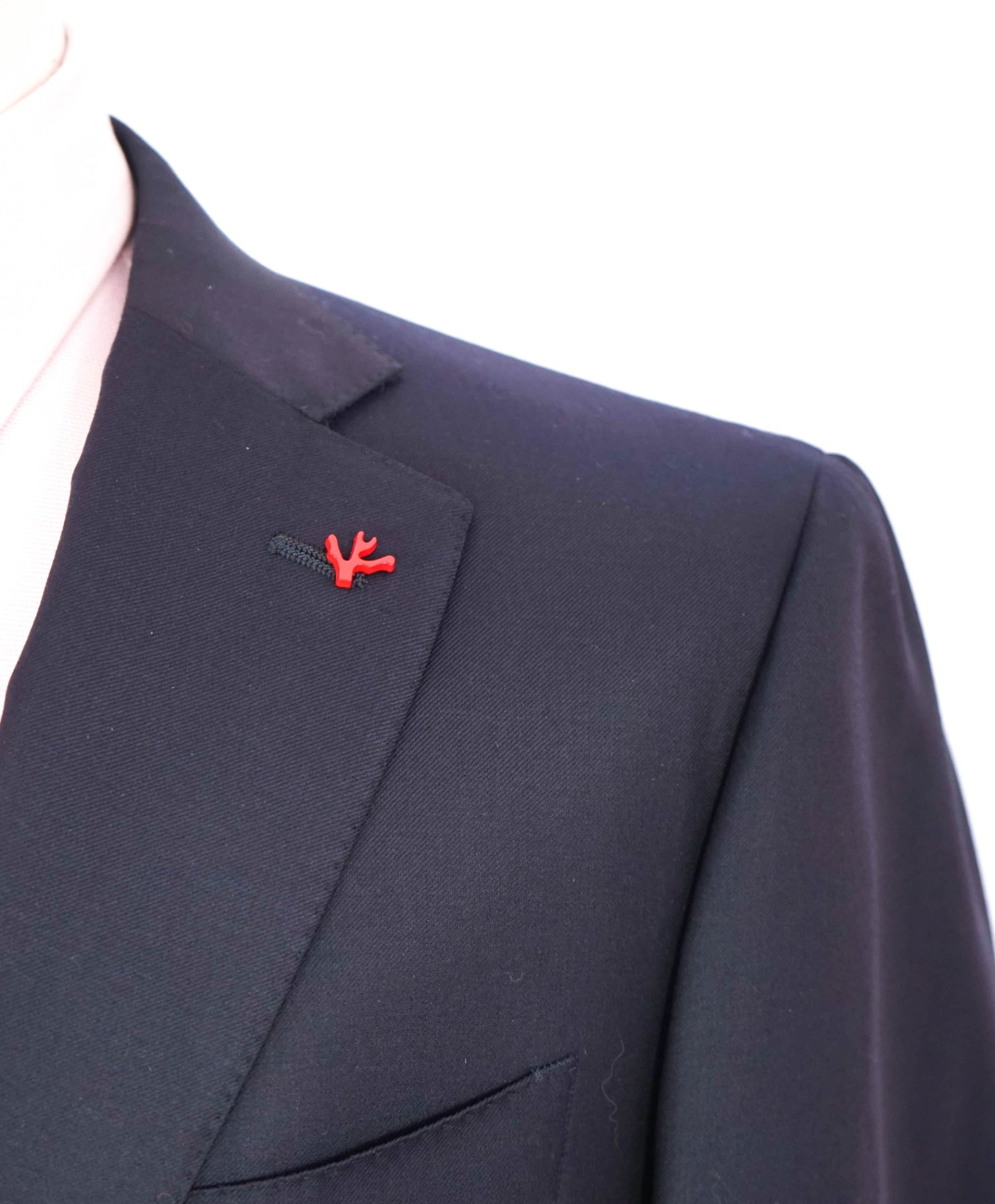 $3,995 ISAIA - Solid Navy Blue *CLOSET STAPLE* Coral Pin Suit - 40R